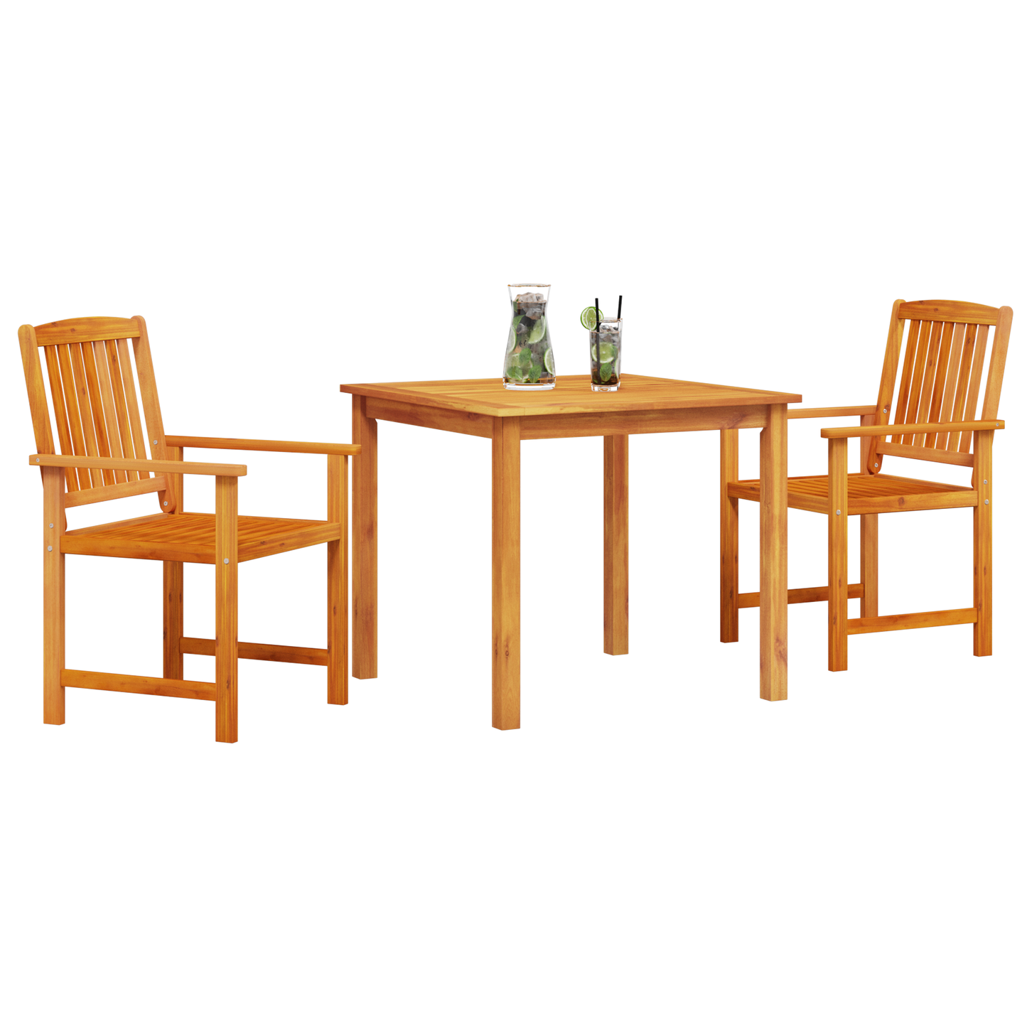 3-Piece Garden Dining Set - Solid Acacia Wood