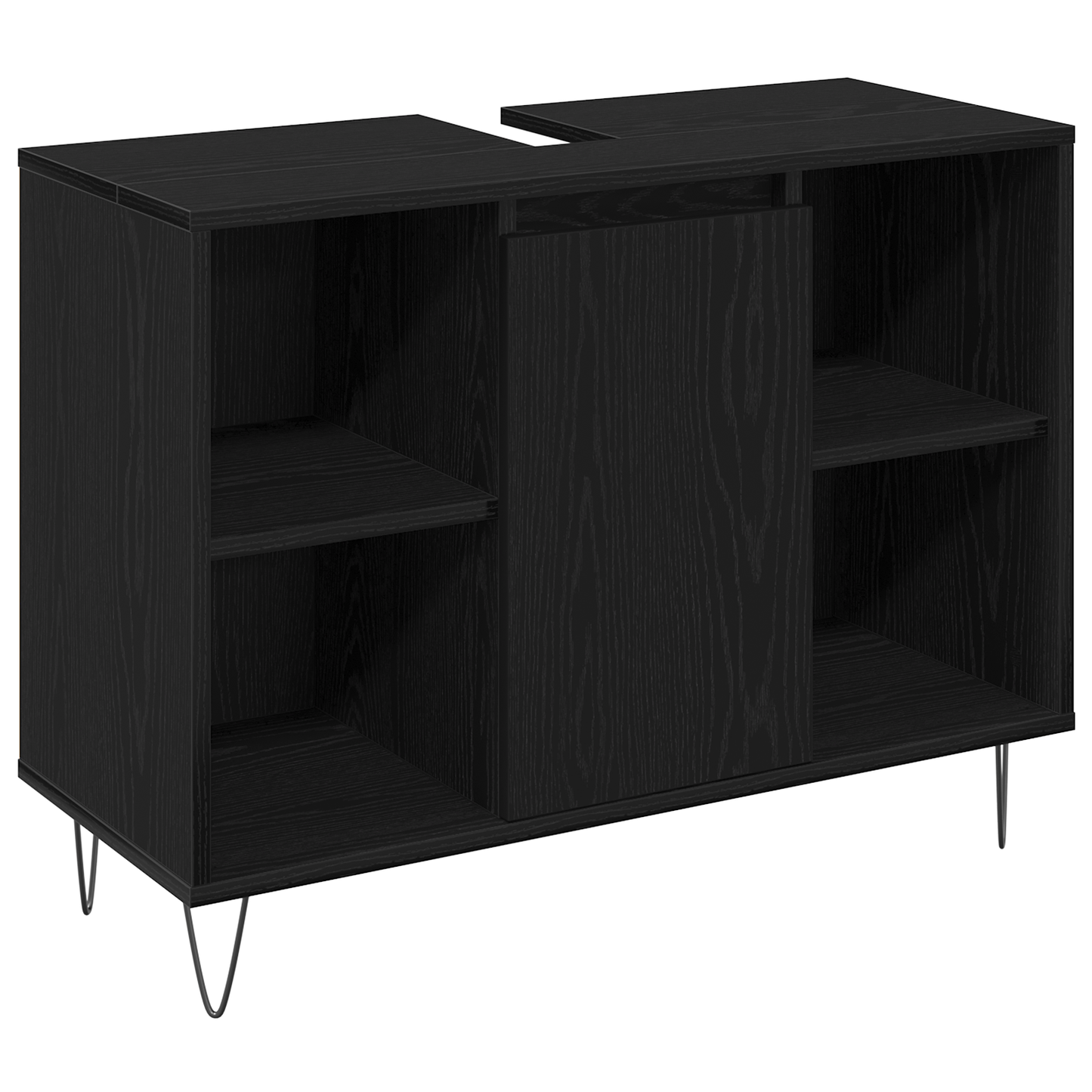 3 piece Bathroom Furniture Set Black Oak Engineered Wood