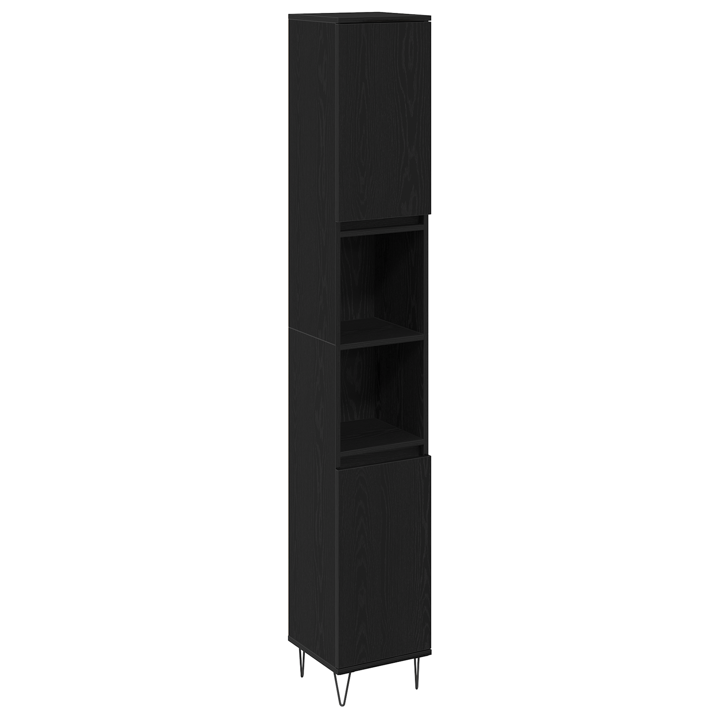 3 piece Bathroom Furniture Set Black Oak Engineered Wood
