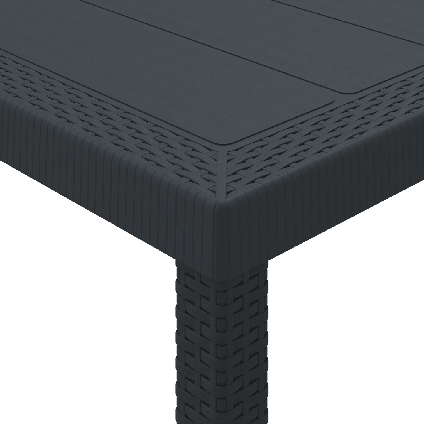 Garden Table Anthracite 300x100x73 cm Poly Rattan
