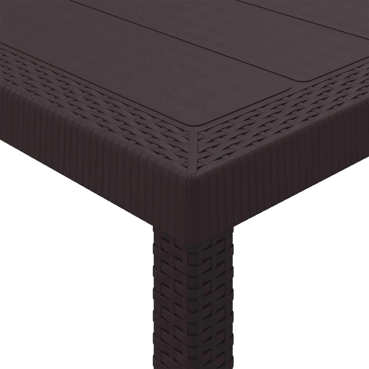 Garden Table Brown 300x100x73 cm Poly Rattan