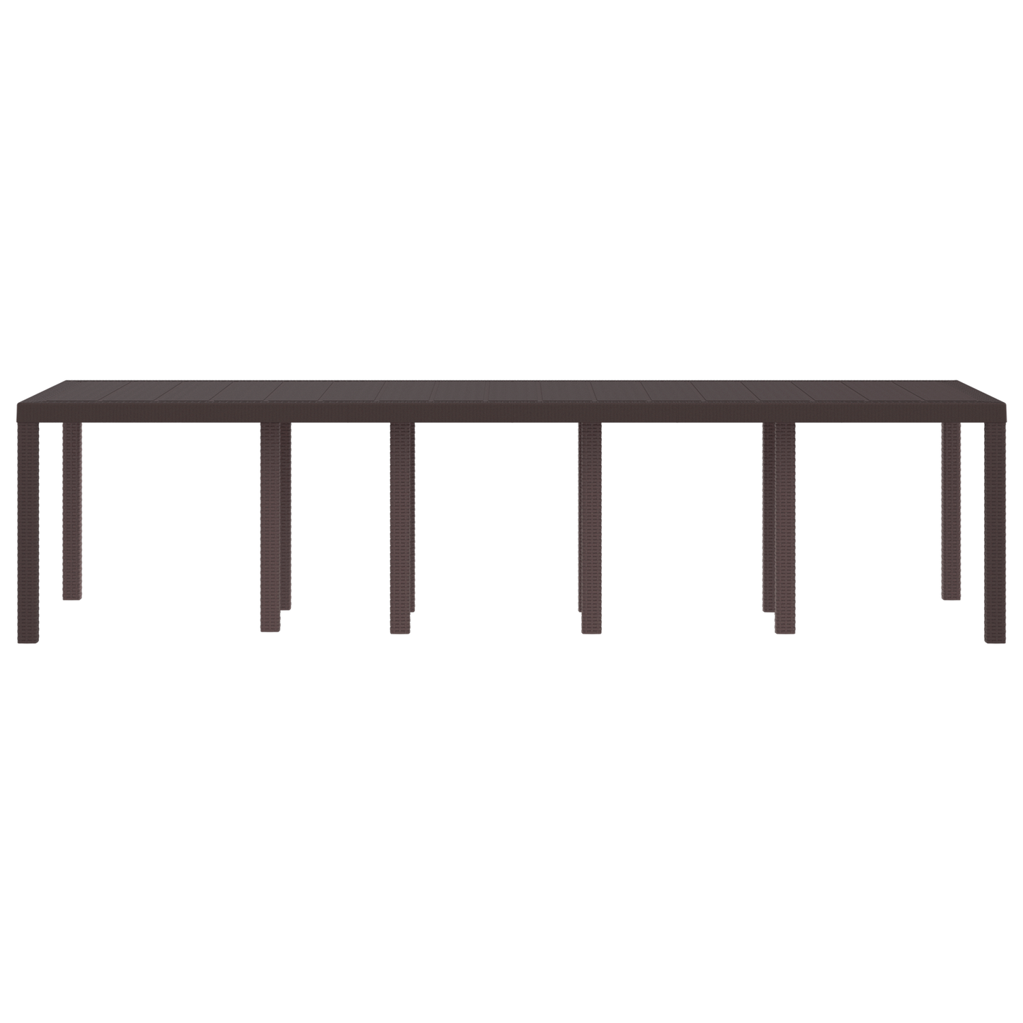 Garden Table Brown 300x100x73 cm Poly Rattan