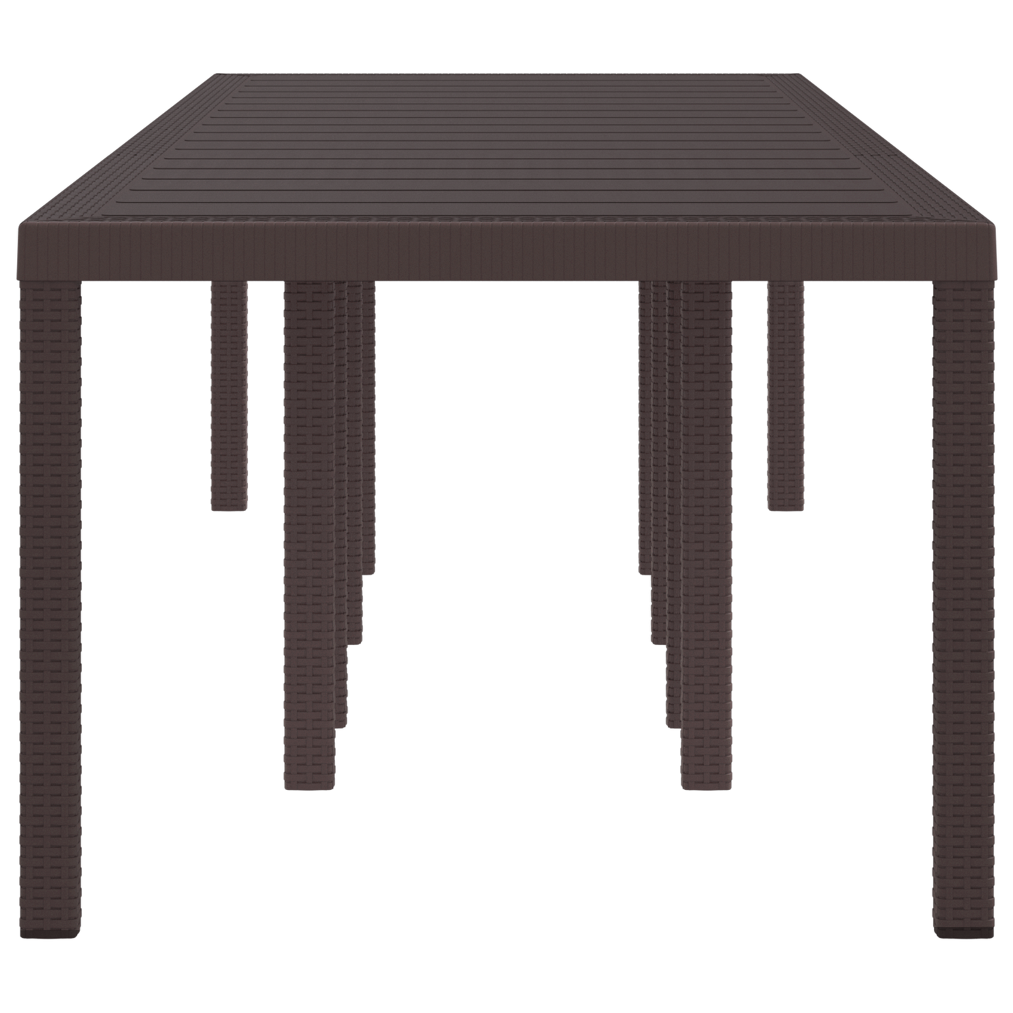 Garden Table Brown 300x100x73 cm Poly Rattan