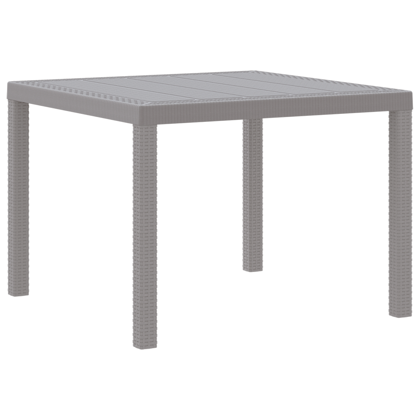 5 Piece Garden Dining Set Light Grey Poly Rattan