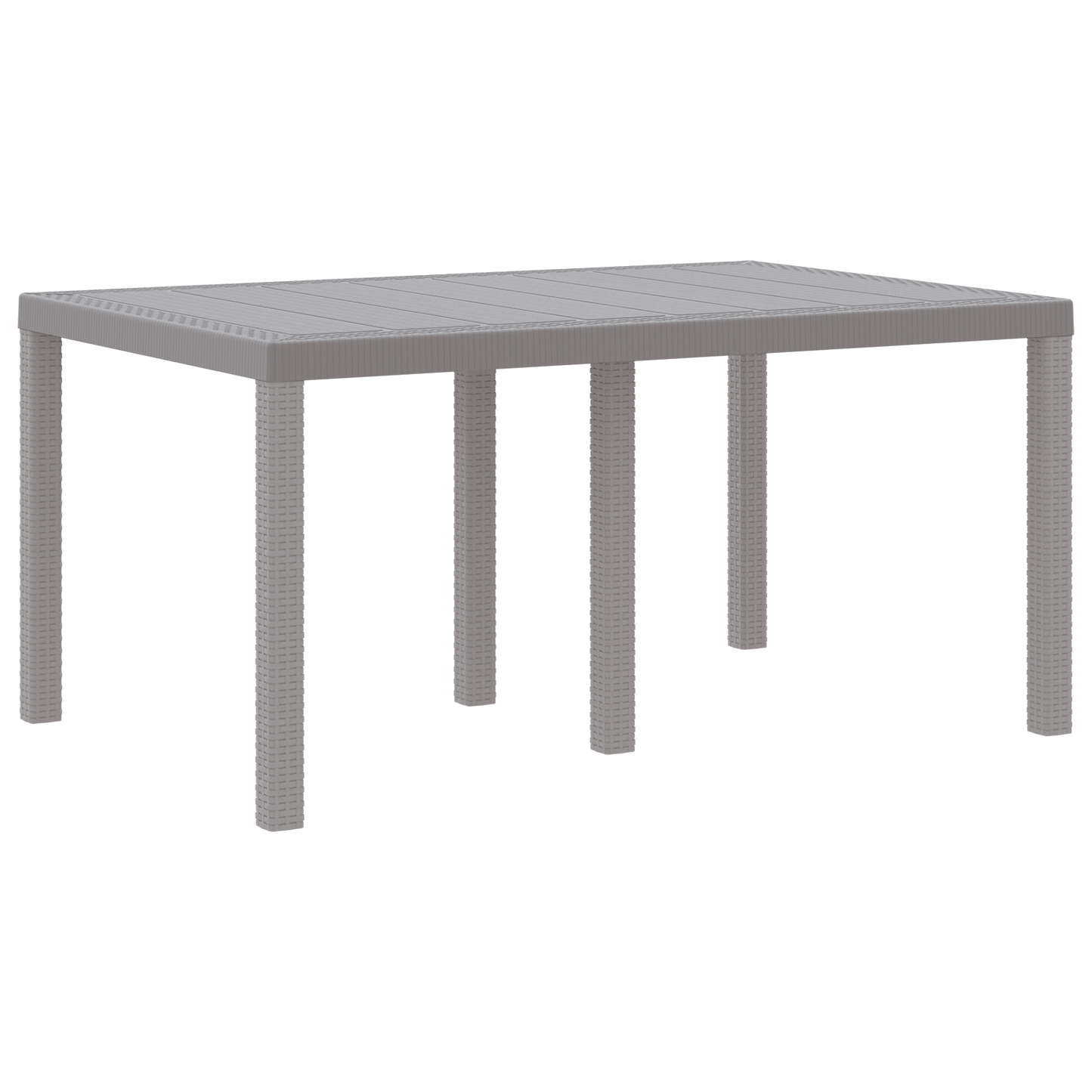 7 Piece Garden Dining Set Light Grey Poly Rattan