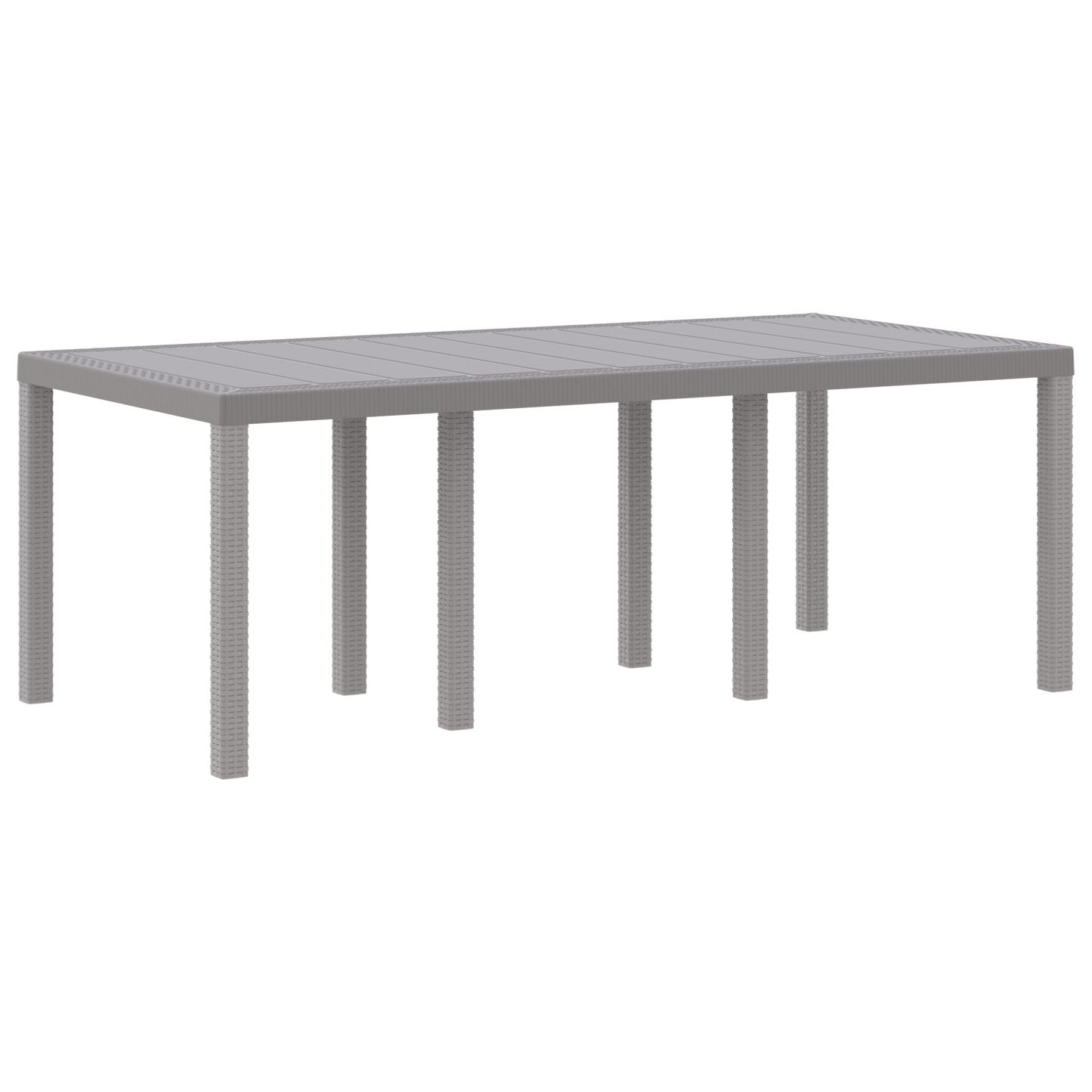 9 Piece Garden Dining Set Light Grey Poly Rattan