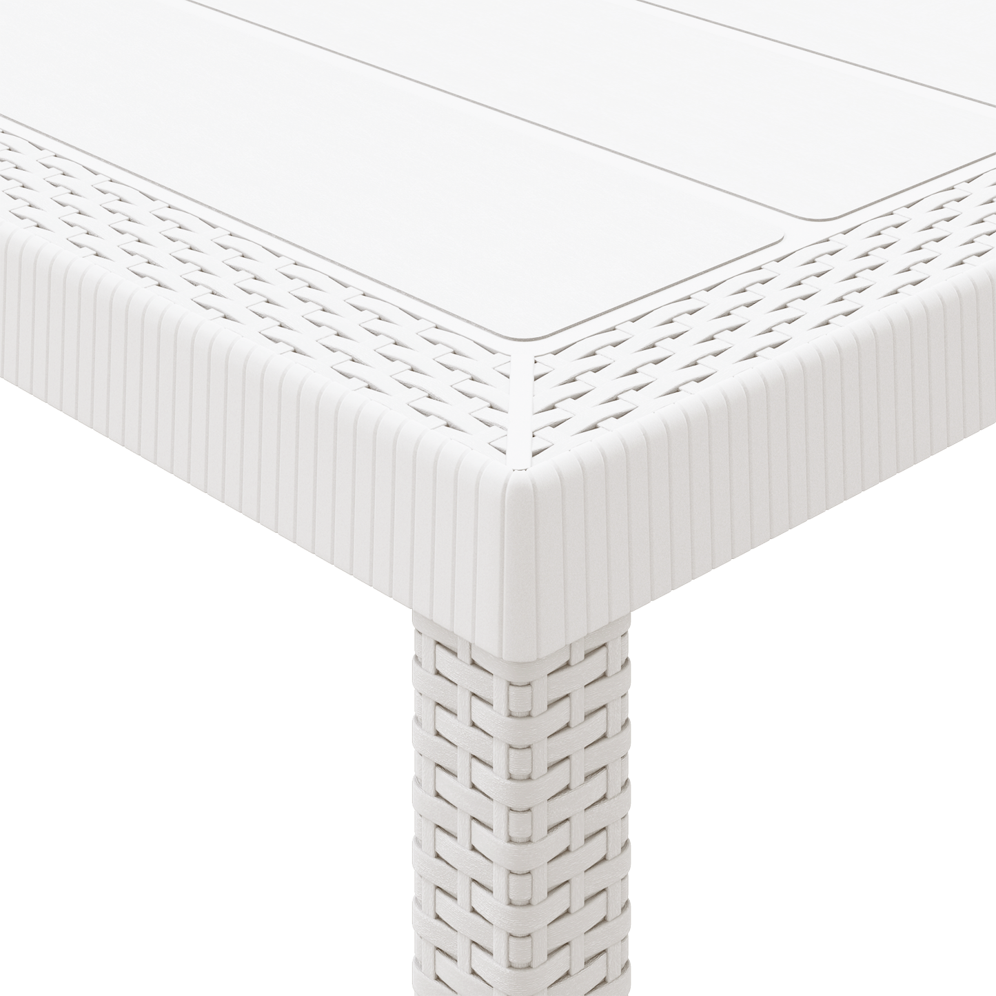 13 Piece Garden Dining Set White Poly Rattan