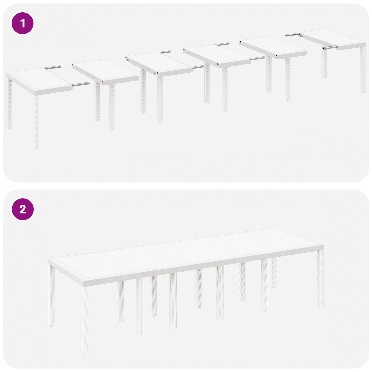 13 Piece Garden Dining Set White Poly Rattan