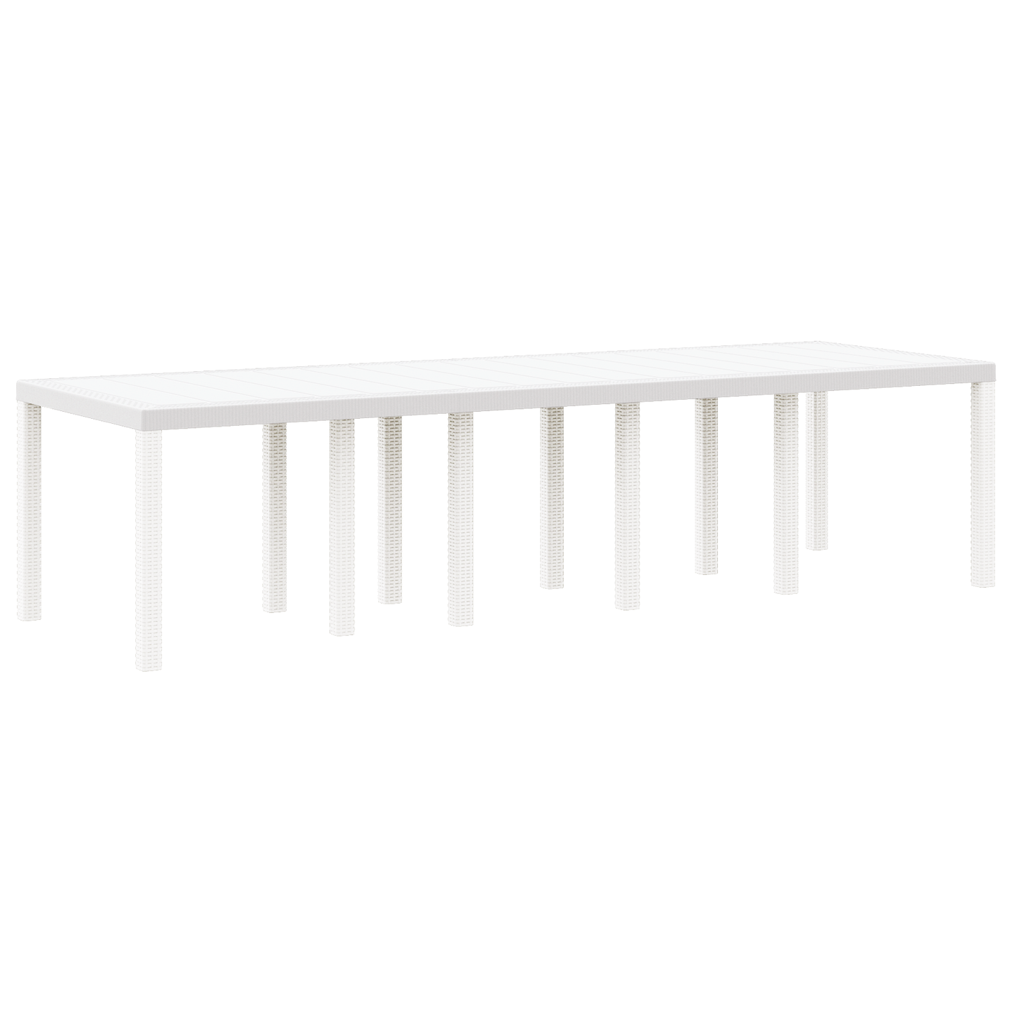13 Piece Garden Dining Set White Poly Rattan