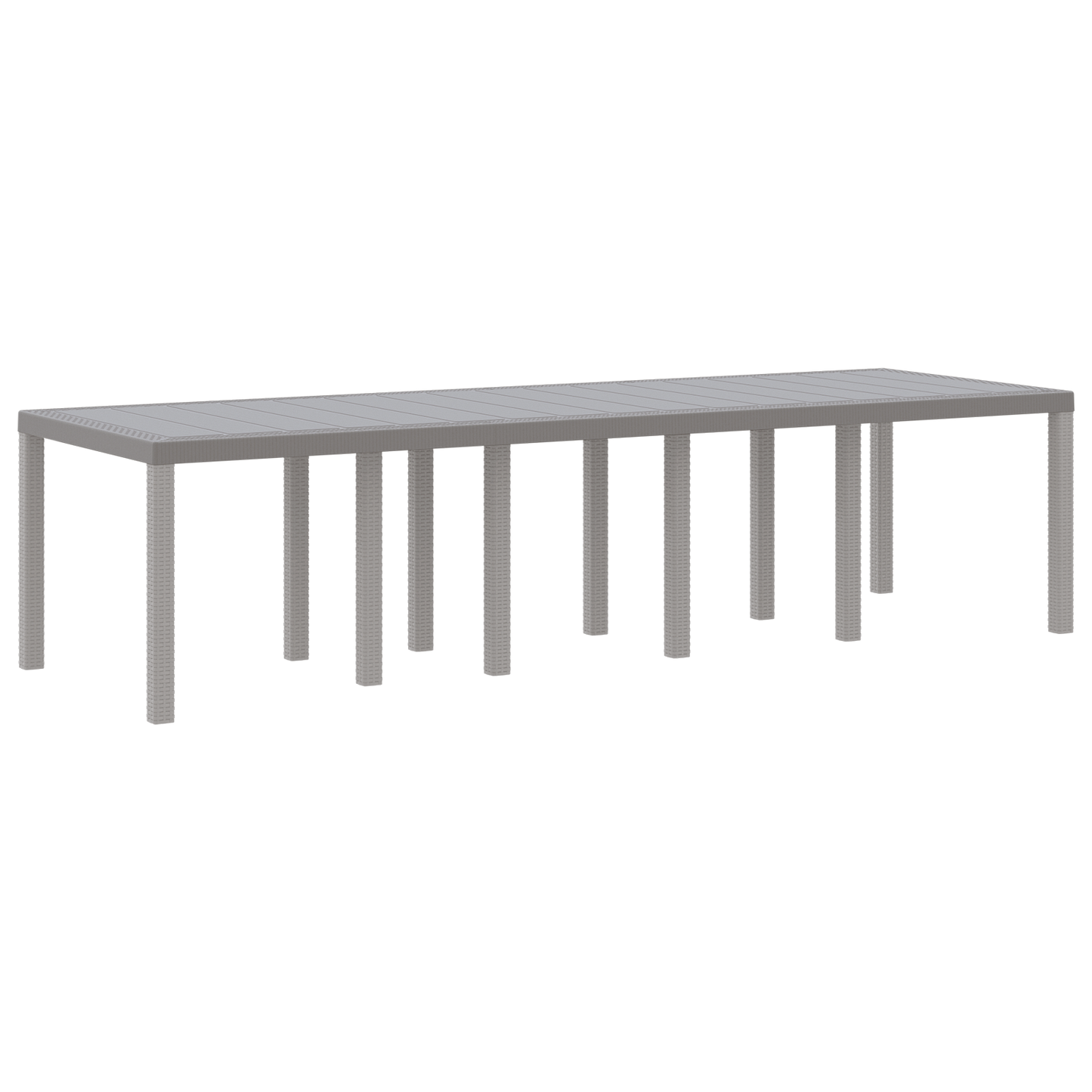 13 Piece Garden Dining Set Light Grey Poly Rattan