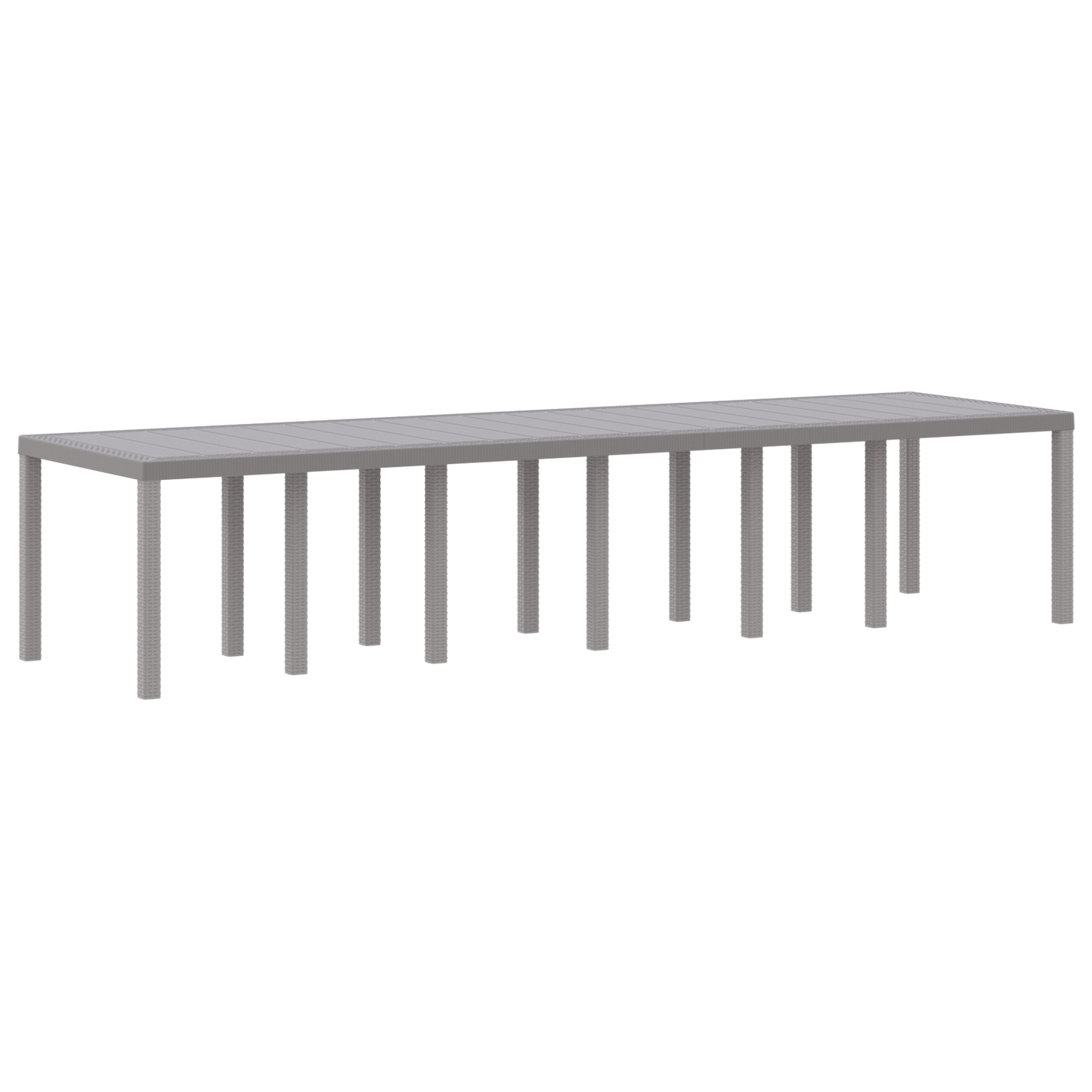 15 Piece Garden Dining Set Light Grey Poly Rattan