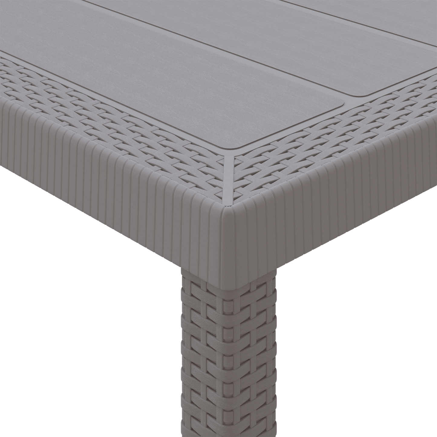 7 Piece Garden Dining Set Light Grey Poly Rattan