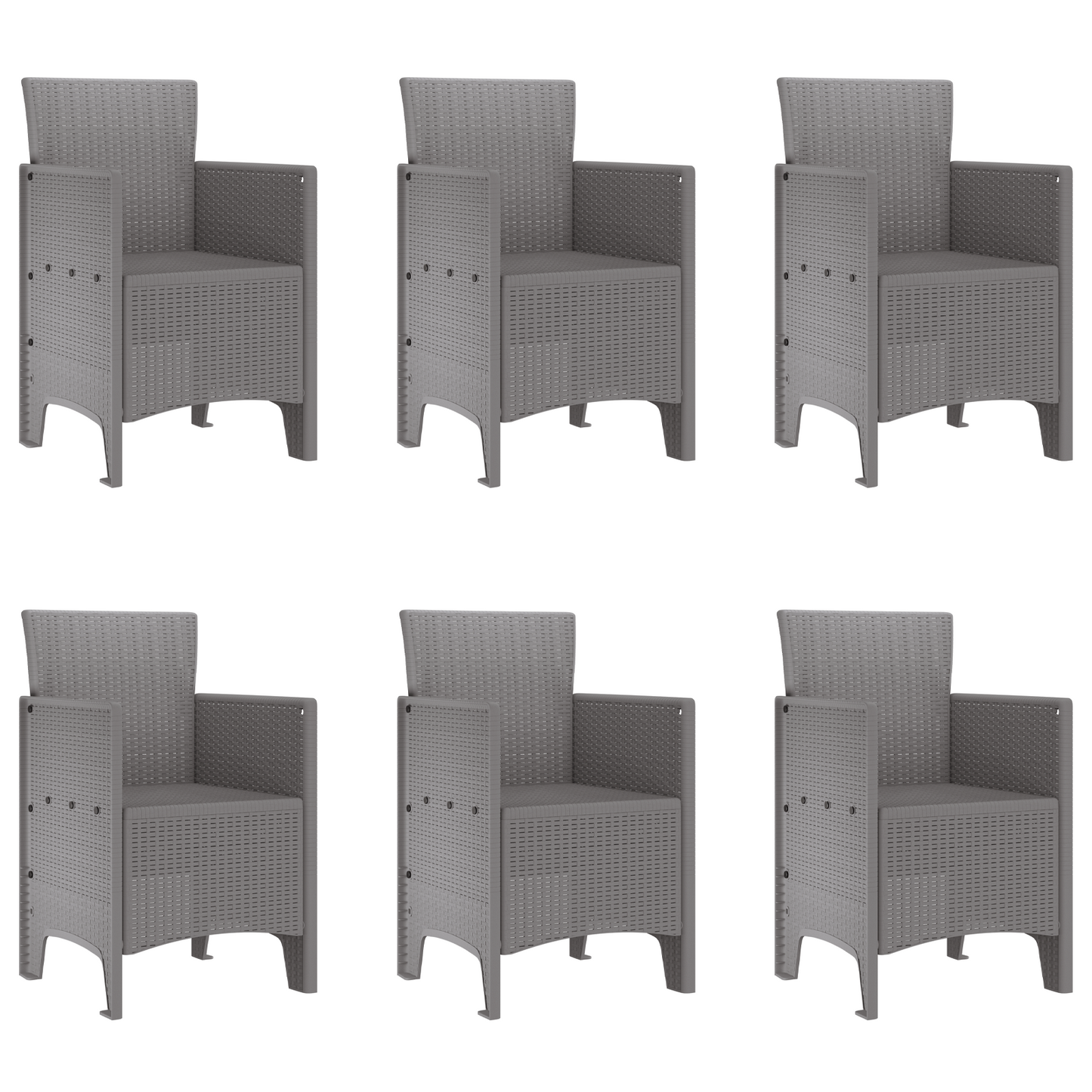 7 Piece Garden Dining Set Light Grey Poly Rattan