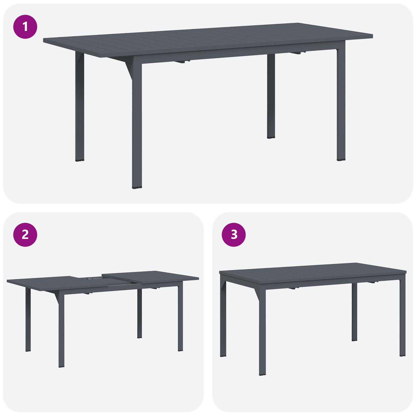 7 Piece Garden Dining Set Anthracite Steel