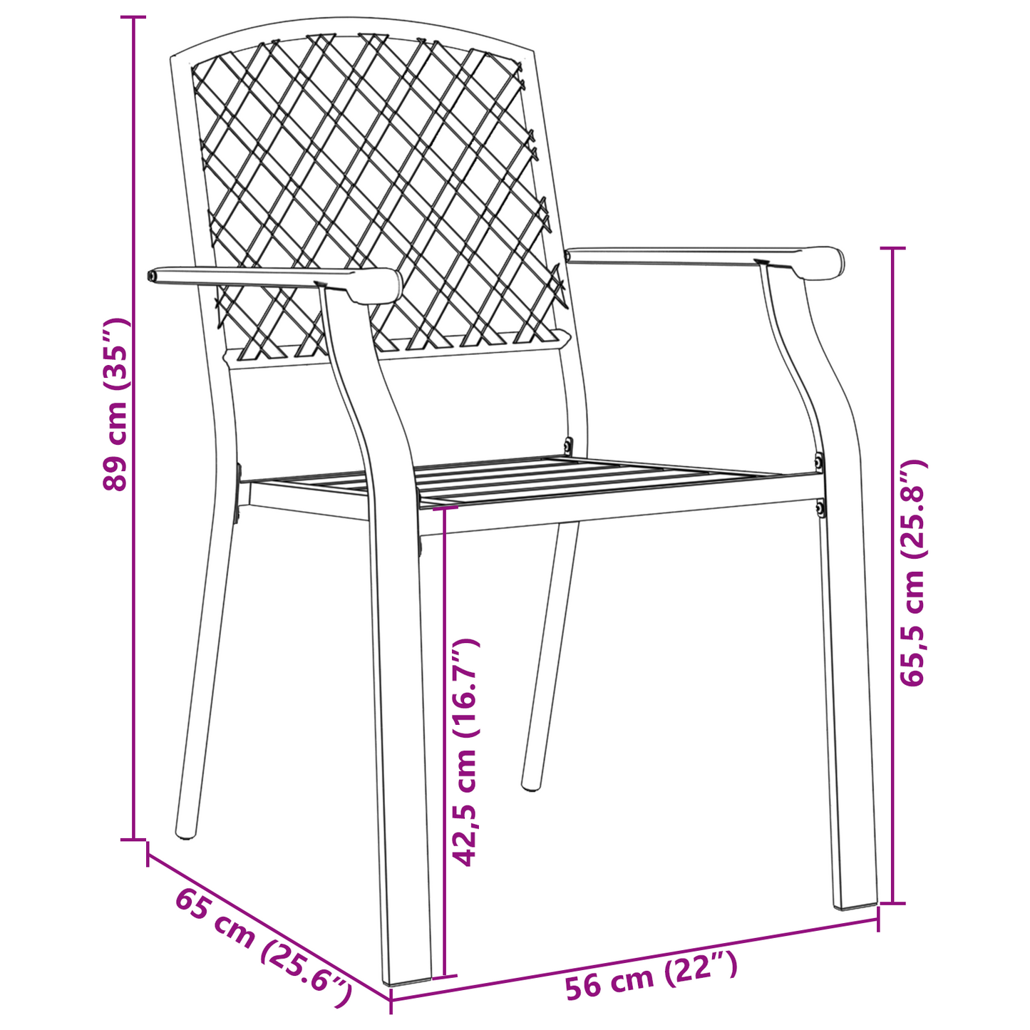 7 Piece Garden Dining Set Anthracite Steel