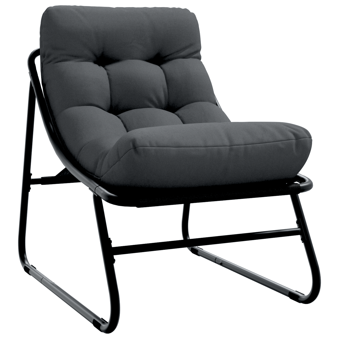 5 Piece Garden Sofa Set with Cushions Black Steel
