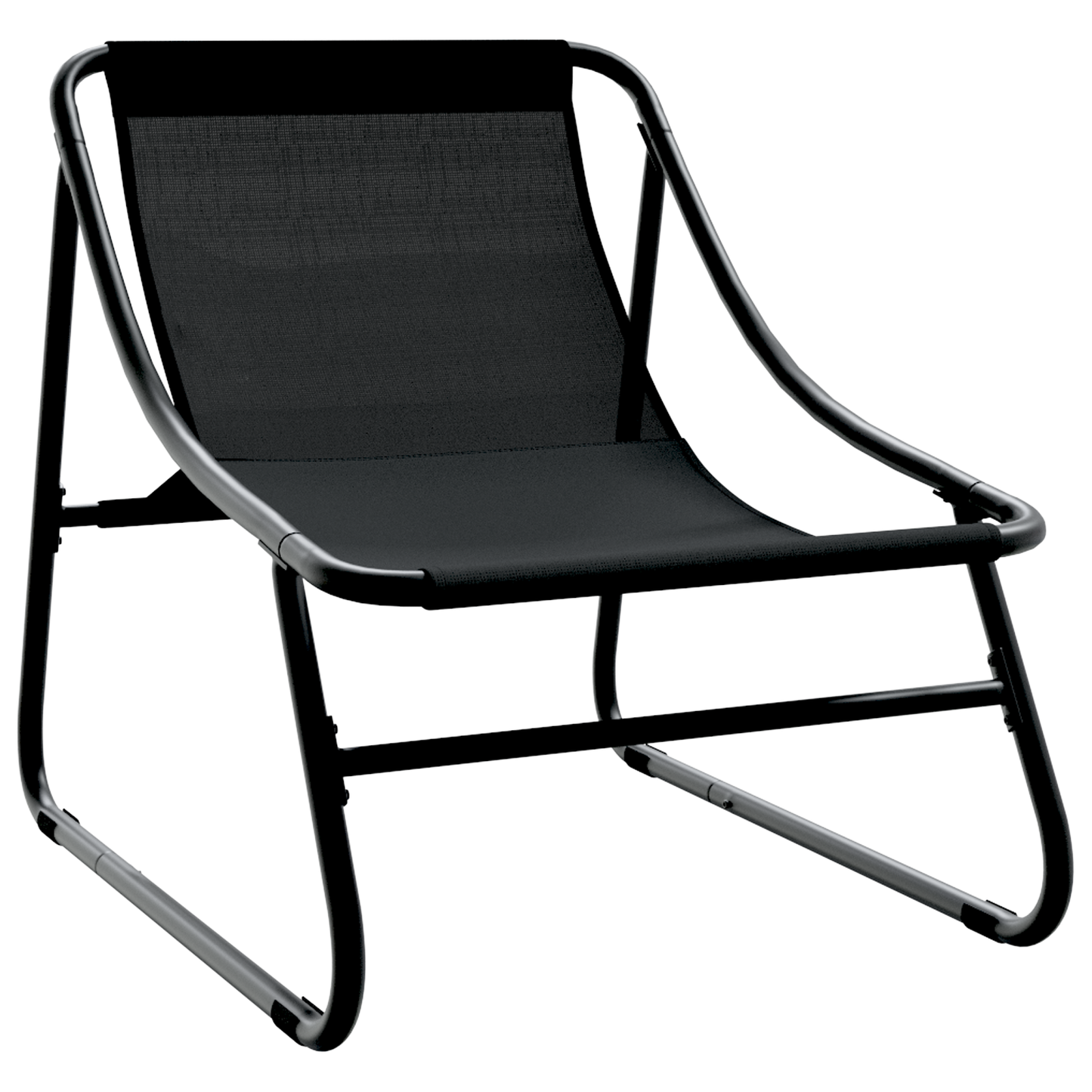 5 Piece Garden Sofa Set with Cushions Black Steel