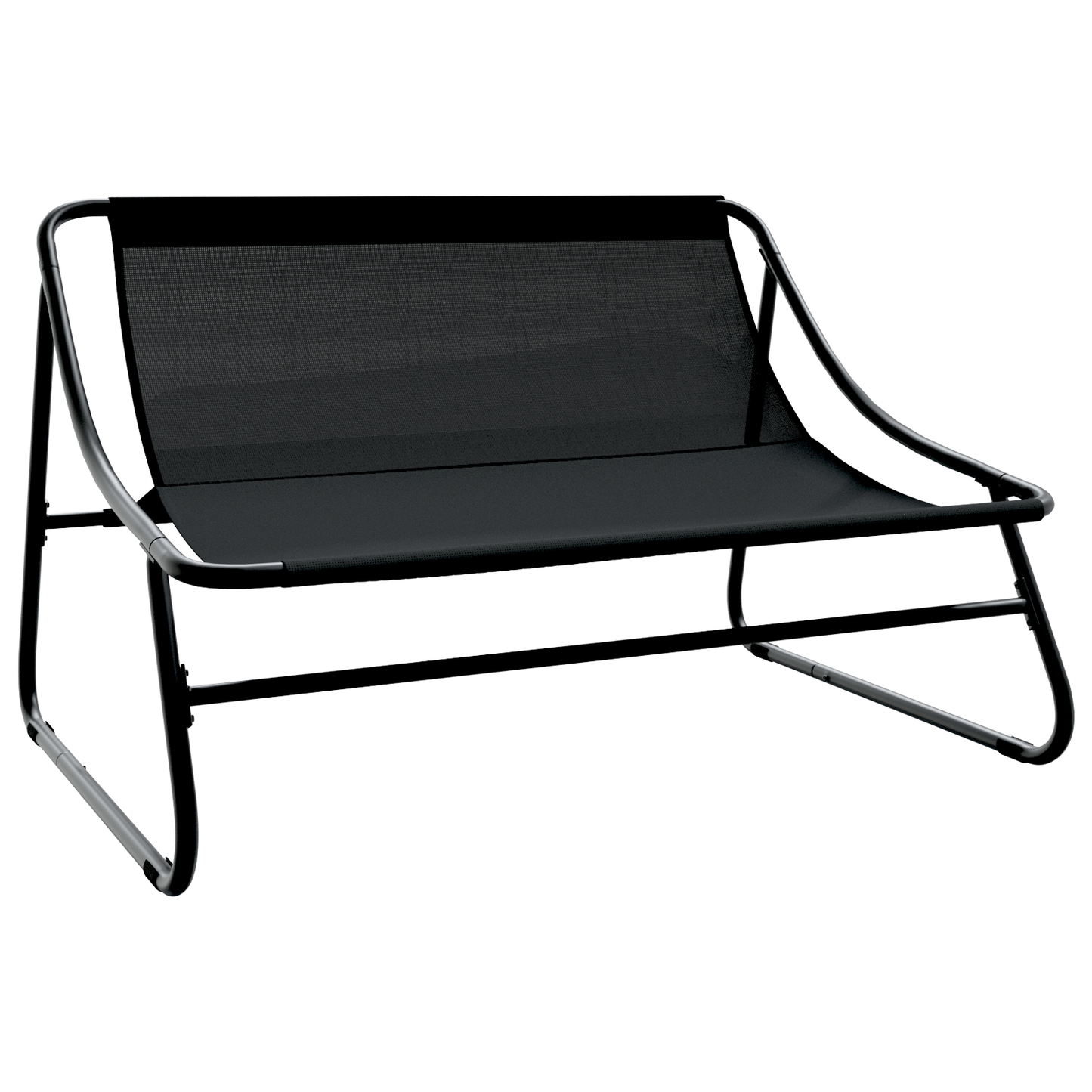 5 Piece Garden Sofa Set with Cushions Black Steel