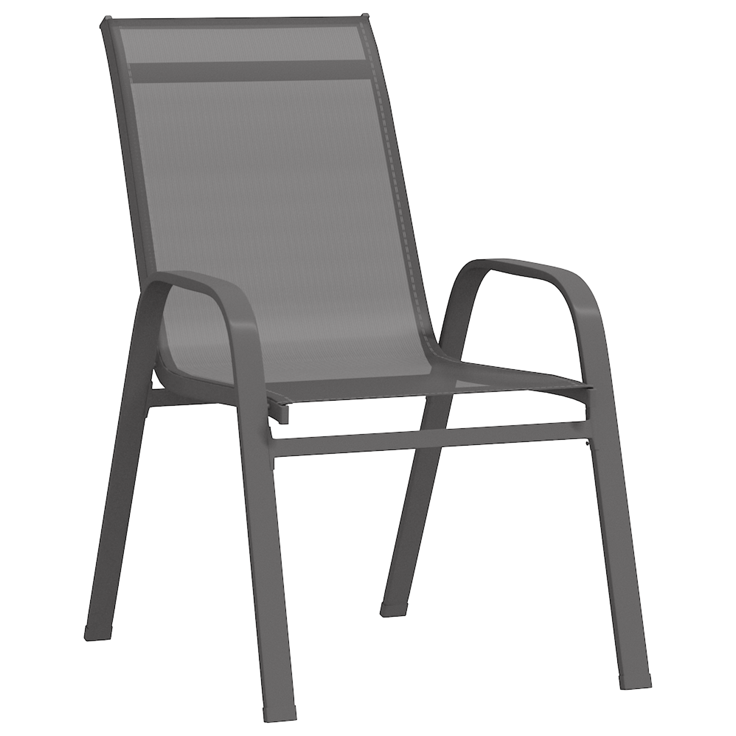 7 Piece Garden Dining Set Grey Textilene and Steel