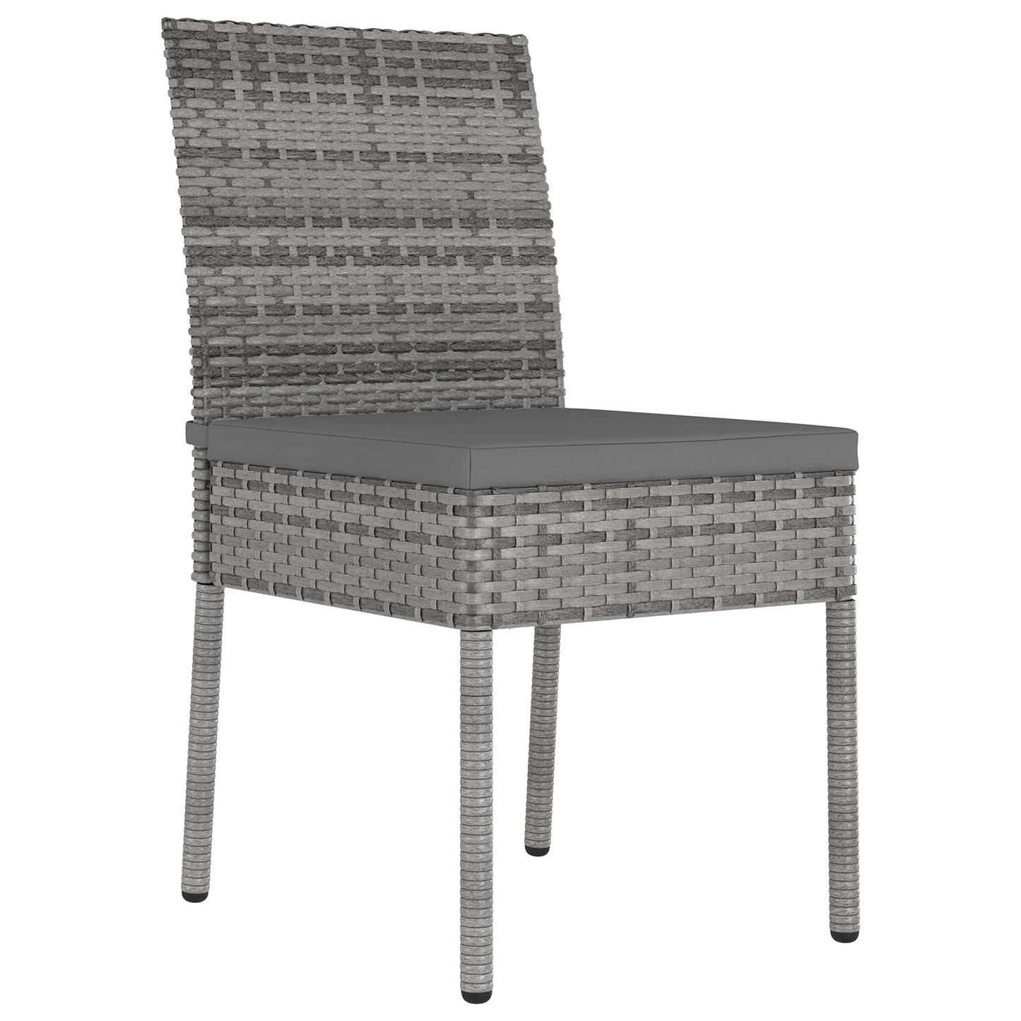 5 Piece Garden Dining Set Grey Poly Rattan