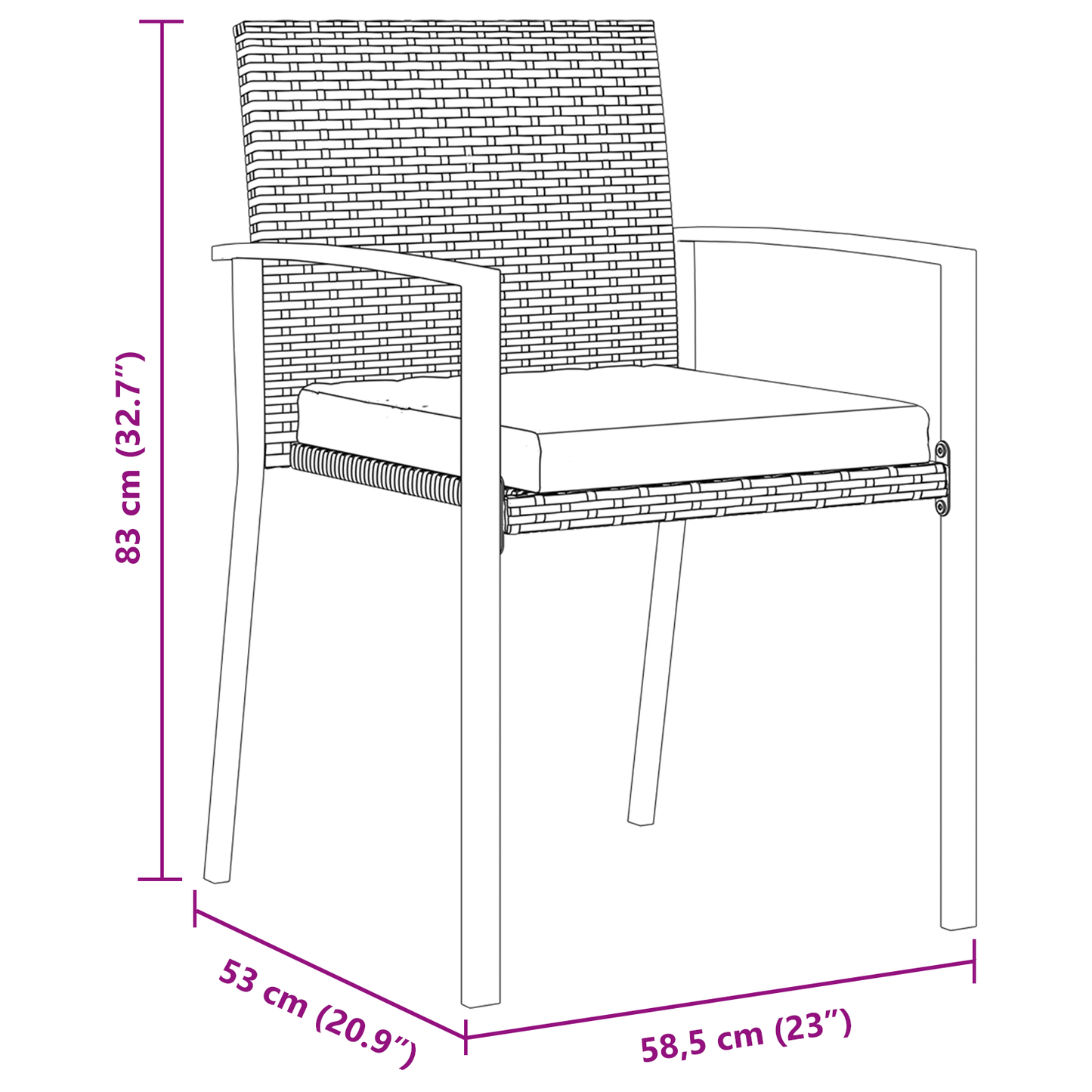 7 Piece Garden Dining Set Black Poly Rattan