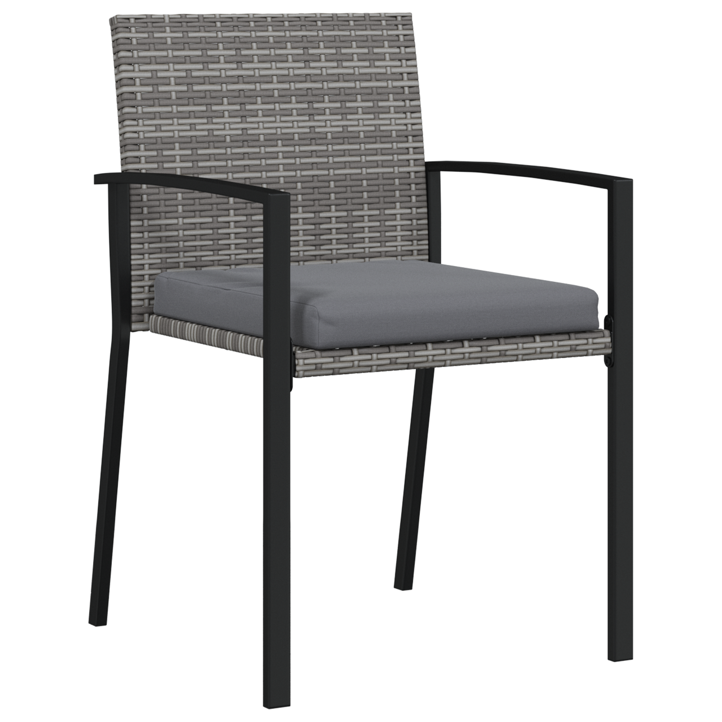 5 Piece Garden Dining Set Grey Poly Rattan