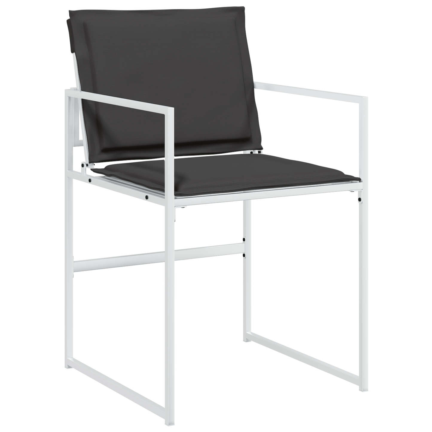5 Piece Garden Dining Set with Cushions White Textilene and Steel