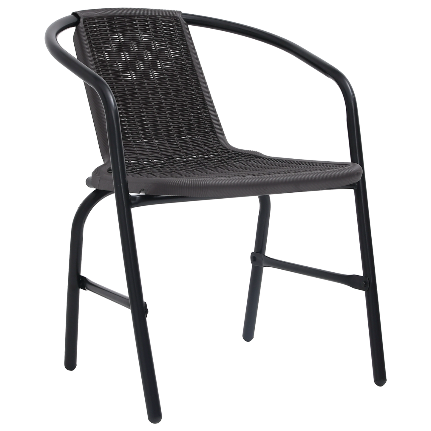 5 Piece Garden Dining Set Black Poly Rattan