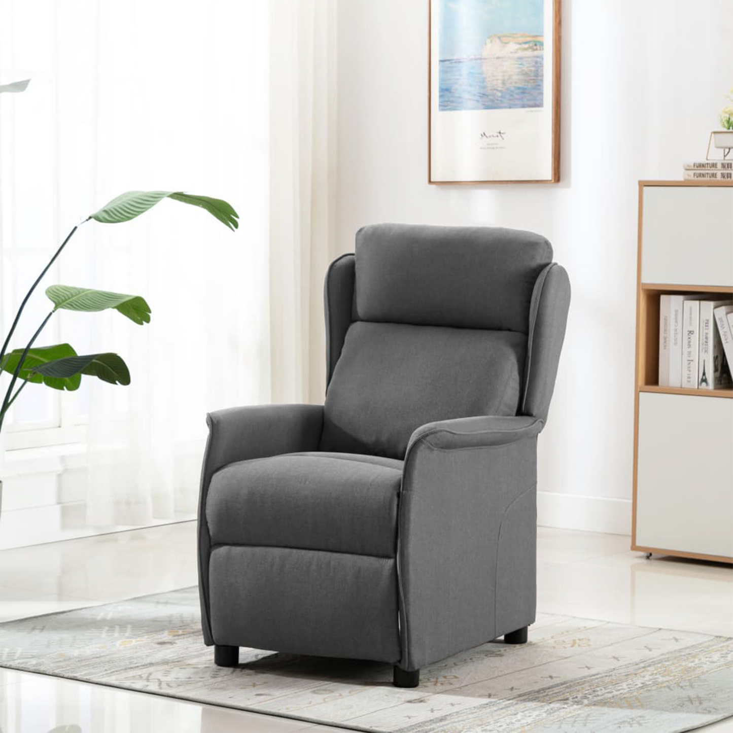 Massage Chair Light Grey Fabric