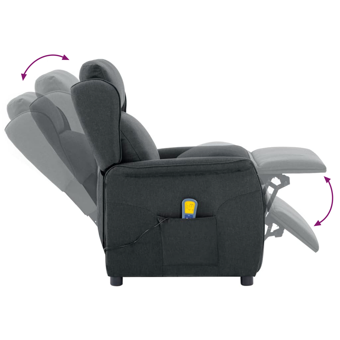 Massage Chair Dark Grey Fabric
