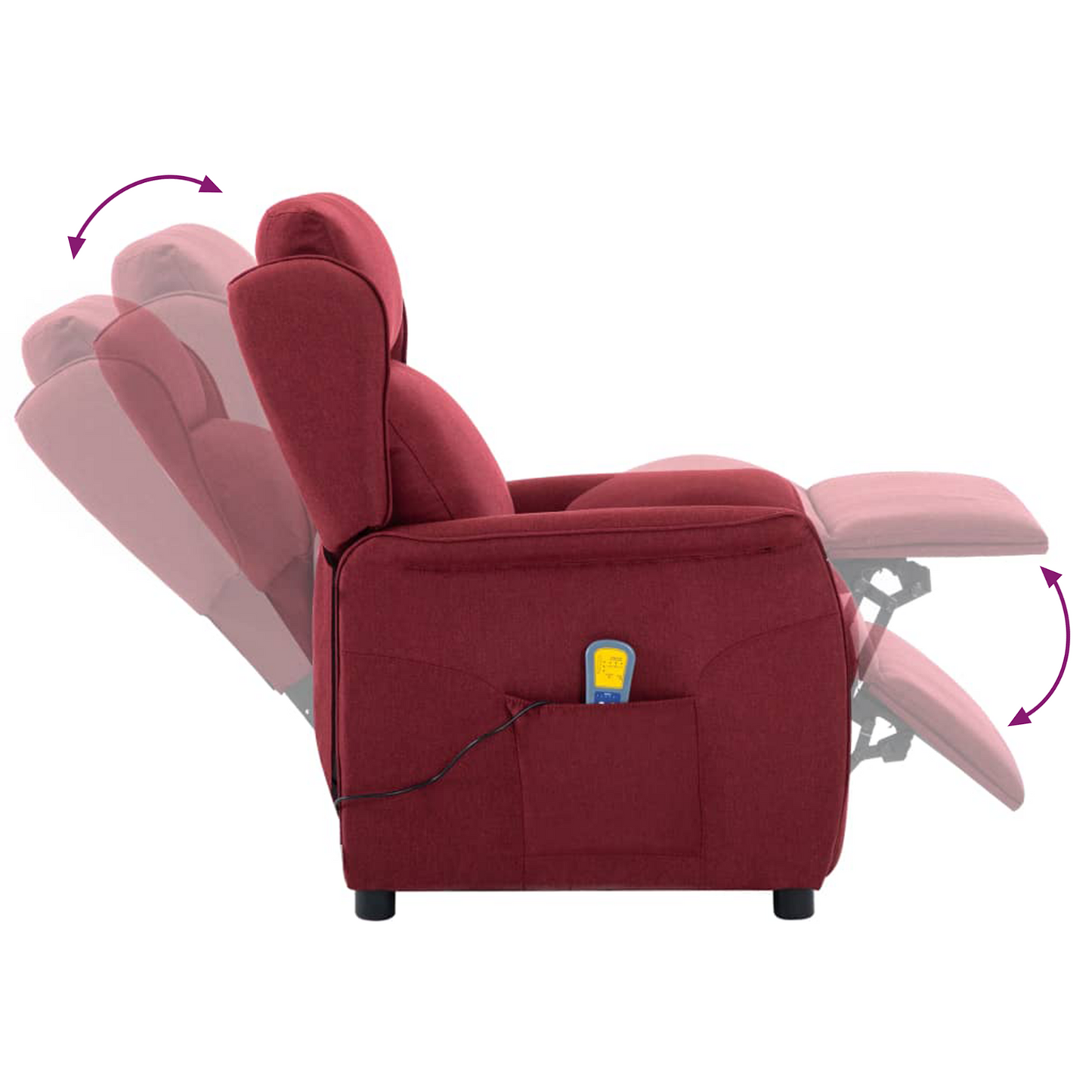 Massage Chair Wine Red Fabric