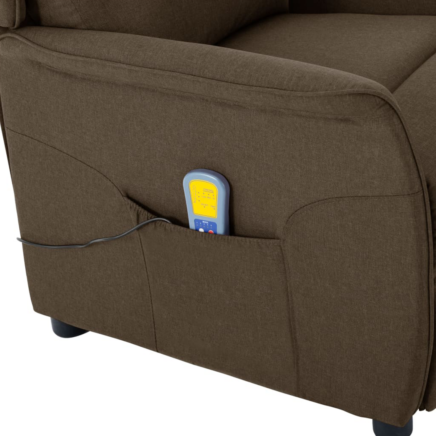 Massage Recliner Chair Brown Fabric
