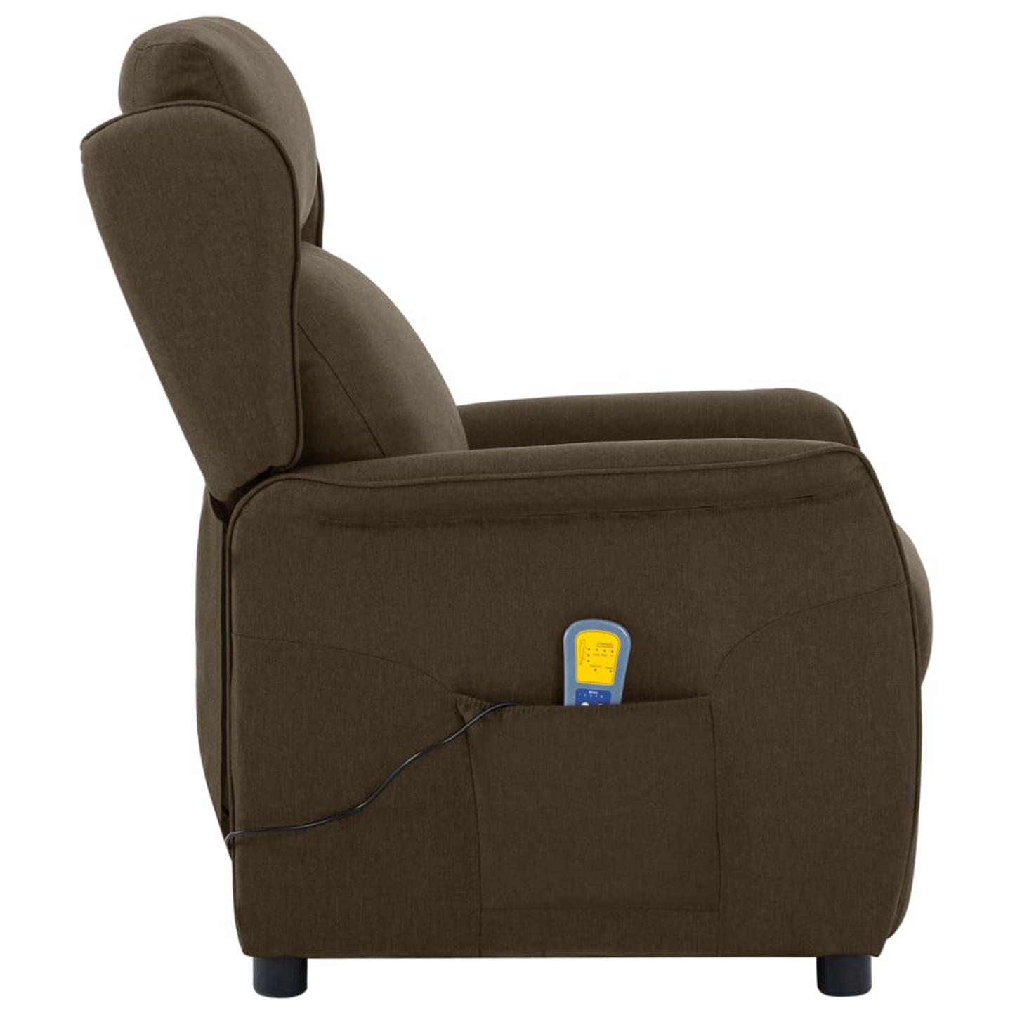 Massage Recliner Chair Brown Fabric