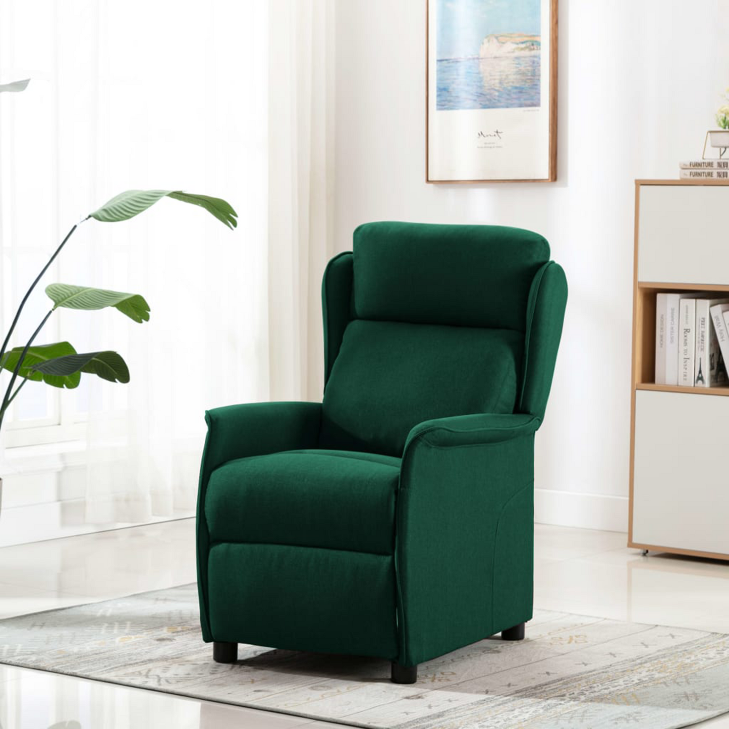 Massage Chair Dark Green Fabric