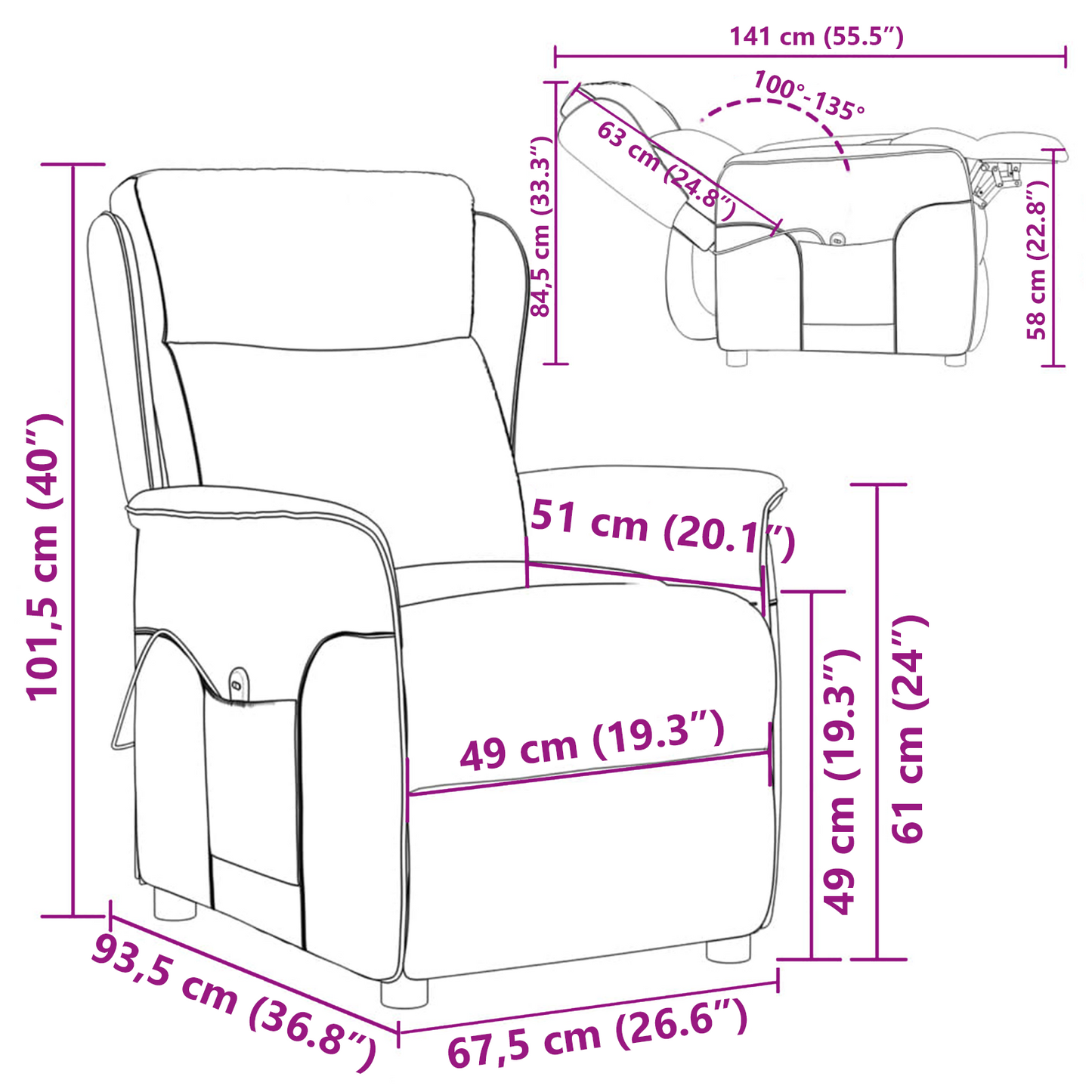 Massage Chair Cream Fabric