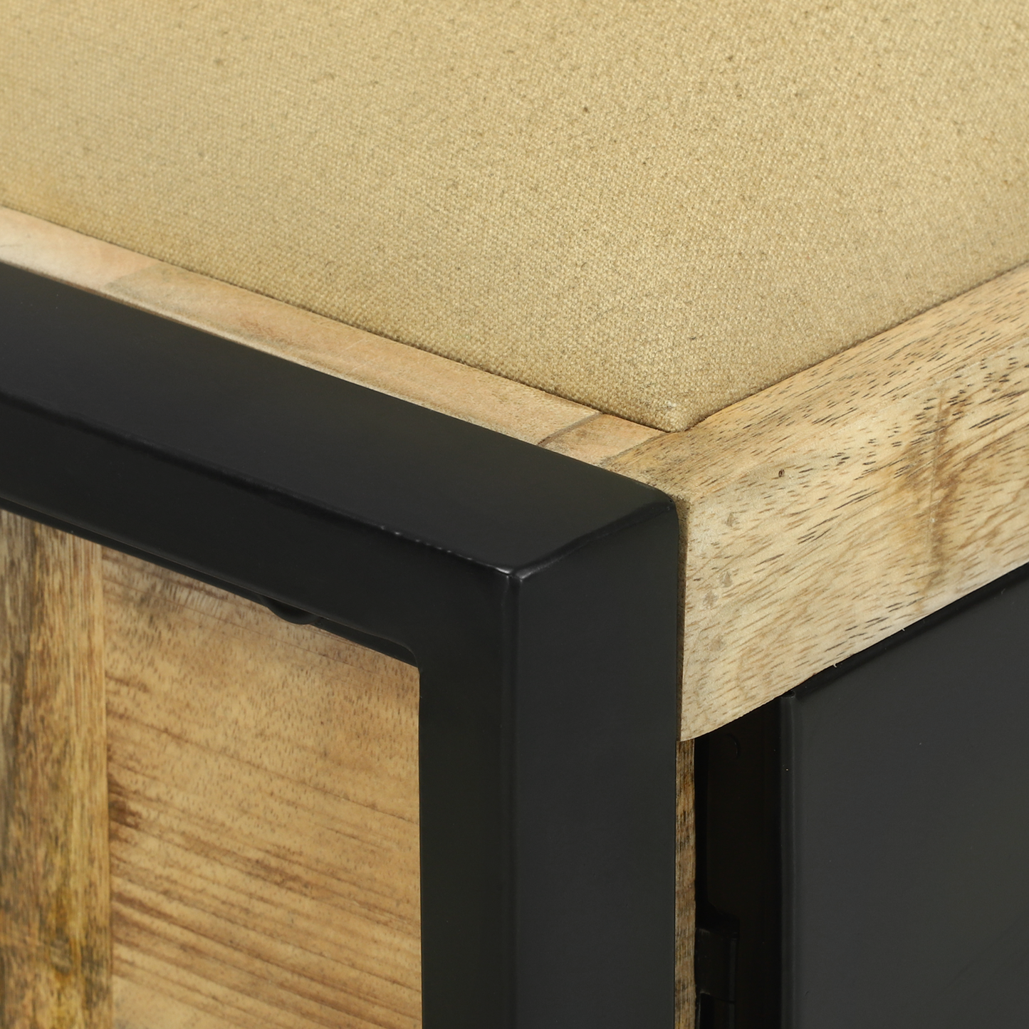 Bench Cabinet 100x35x50 cm Solid Wood Rough Mango