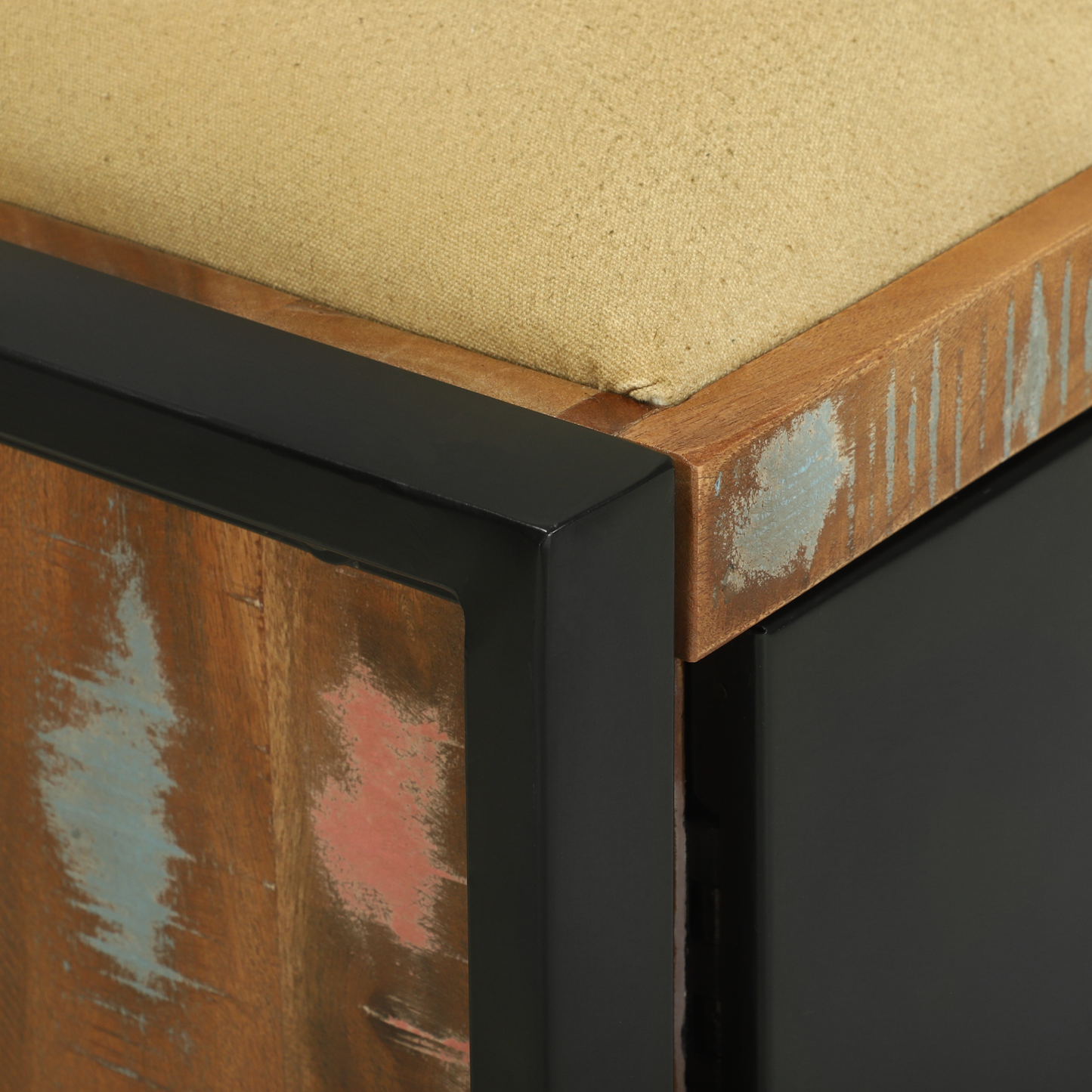 Bench Cabinet Multicolour 100x35x50 cm Solid Wood Reclaimed