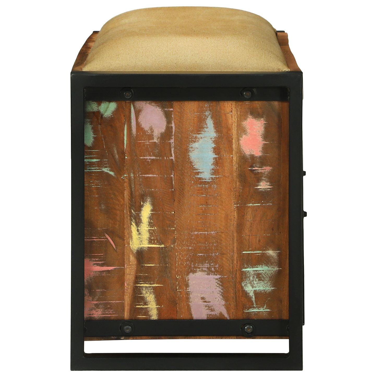 Bench Cabinet Multicolour 100x35x50 cm Solid Wood Reclaimed