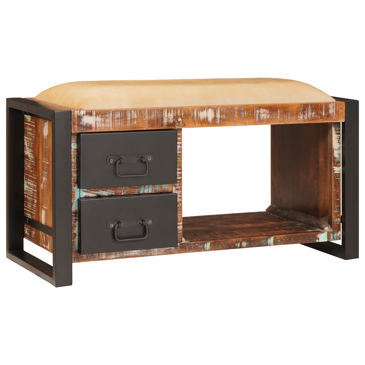 Storage Bench Multicolour 80x35x40 cm Solid Wood Reclaimed
