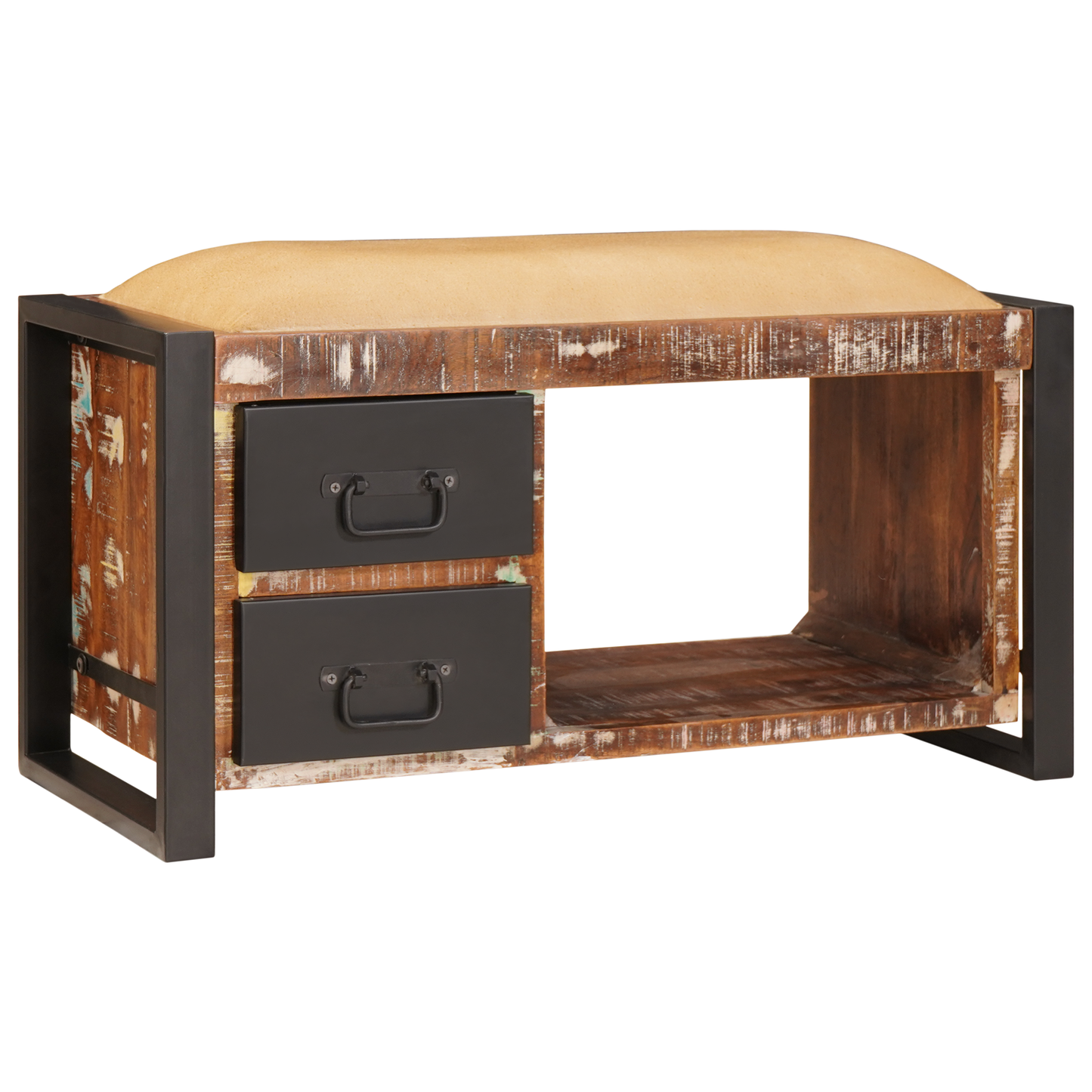 Storage Bench Multicolour 80x35x40 cm Solid Wood Reclaimed