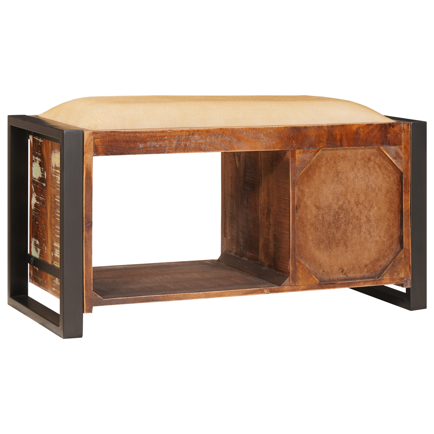 Storage Bench Multicolour 80x35x40 cm Solid Wood Reclaimed