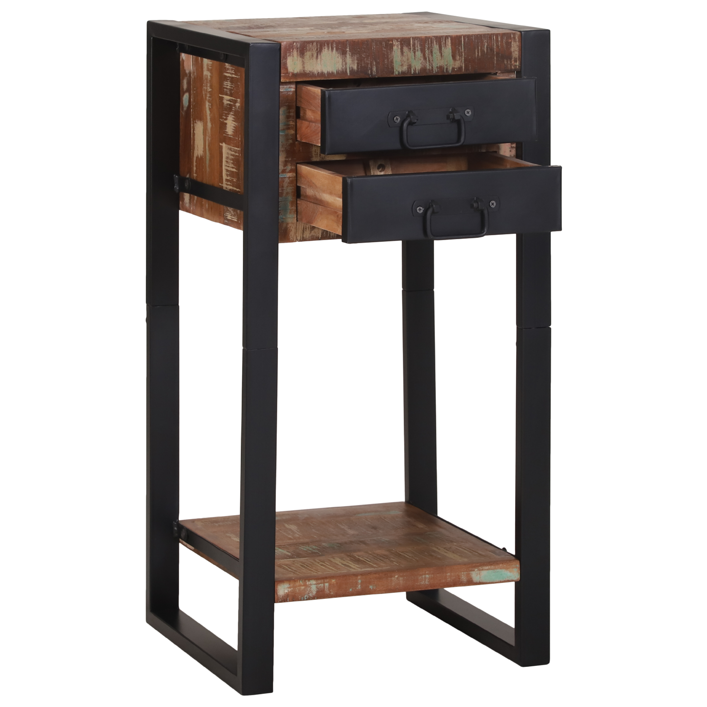 Telephone Stand Multicolour 40x40x80 cm Solid Wood Reclaimed