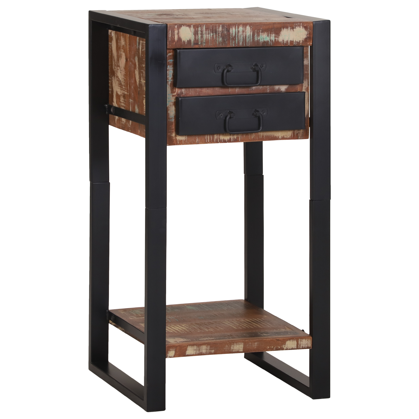 Telephone Stand Multicolour 40x40x80 cm Solid Wood Reclaimed