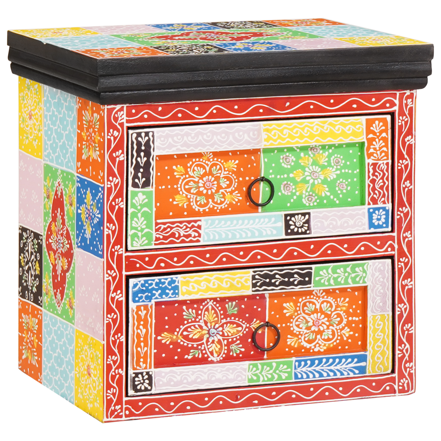 Bedside Cabinet Multicolour 40x30x40 cm Solid Wood Mango