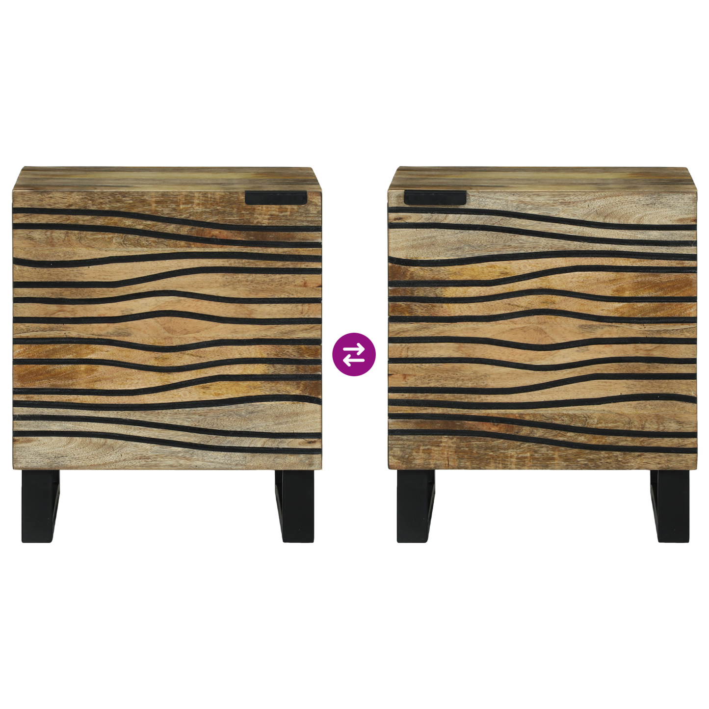 Bedside Cabinets 2 pcs 40x33.5x46 cm Solid Wood Mango