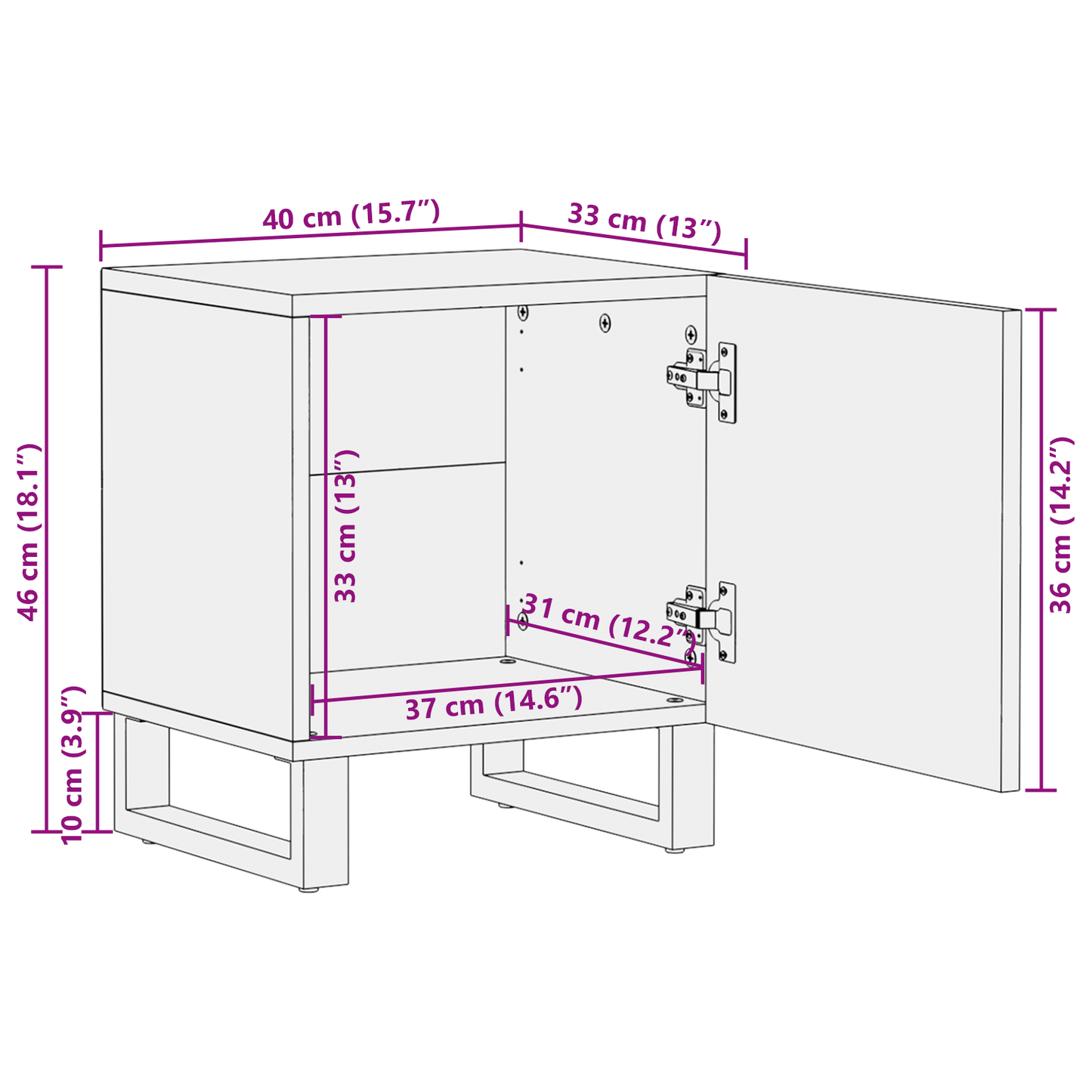 Bedside Cabinets 2 pcs 40x33.5x46 cm Solid Wood Mango