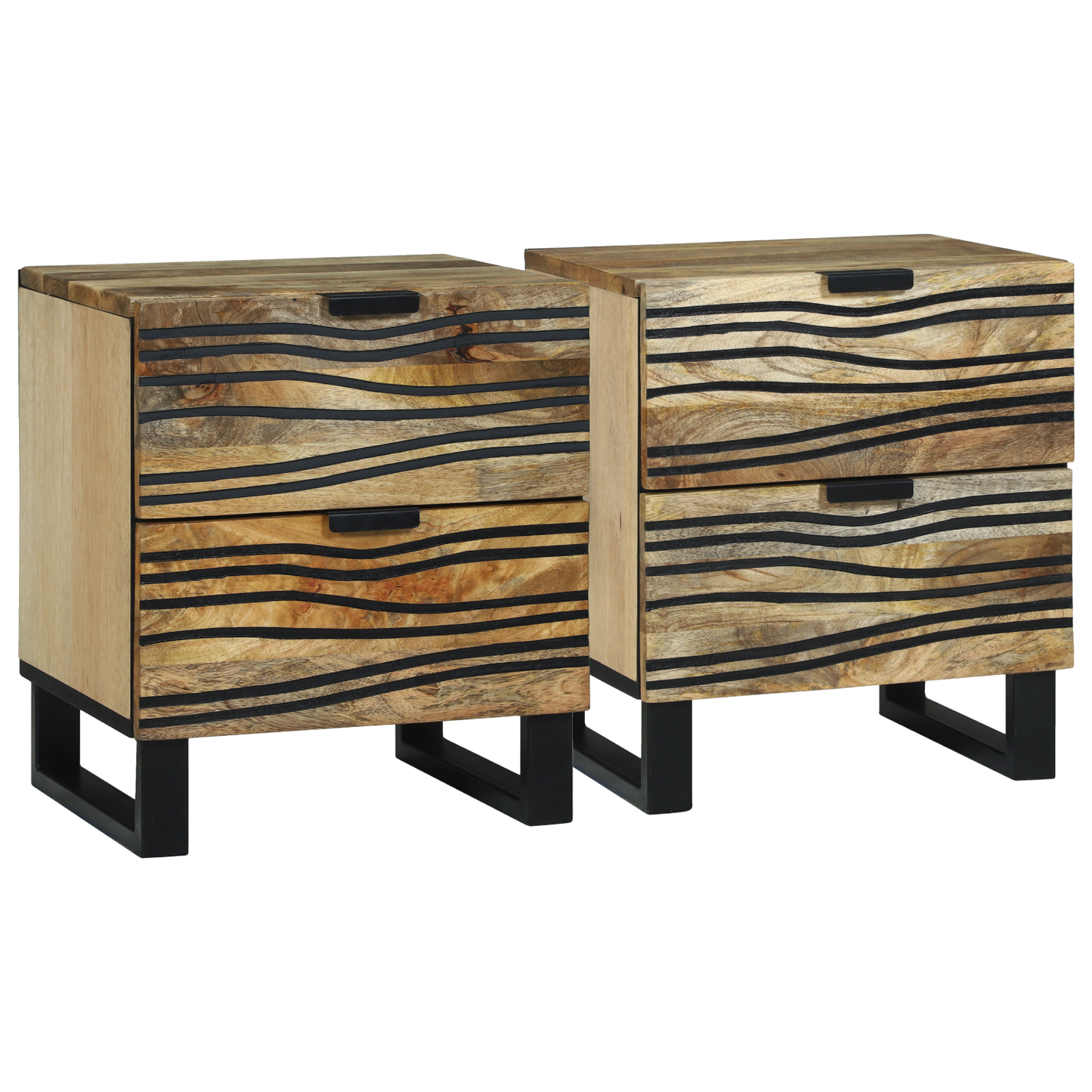 Bedside Cabinets 2 pcs 40x33.5x46 cm Solid Wood Mango and Engineered Wood