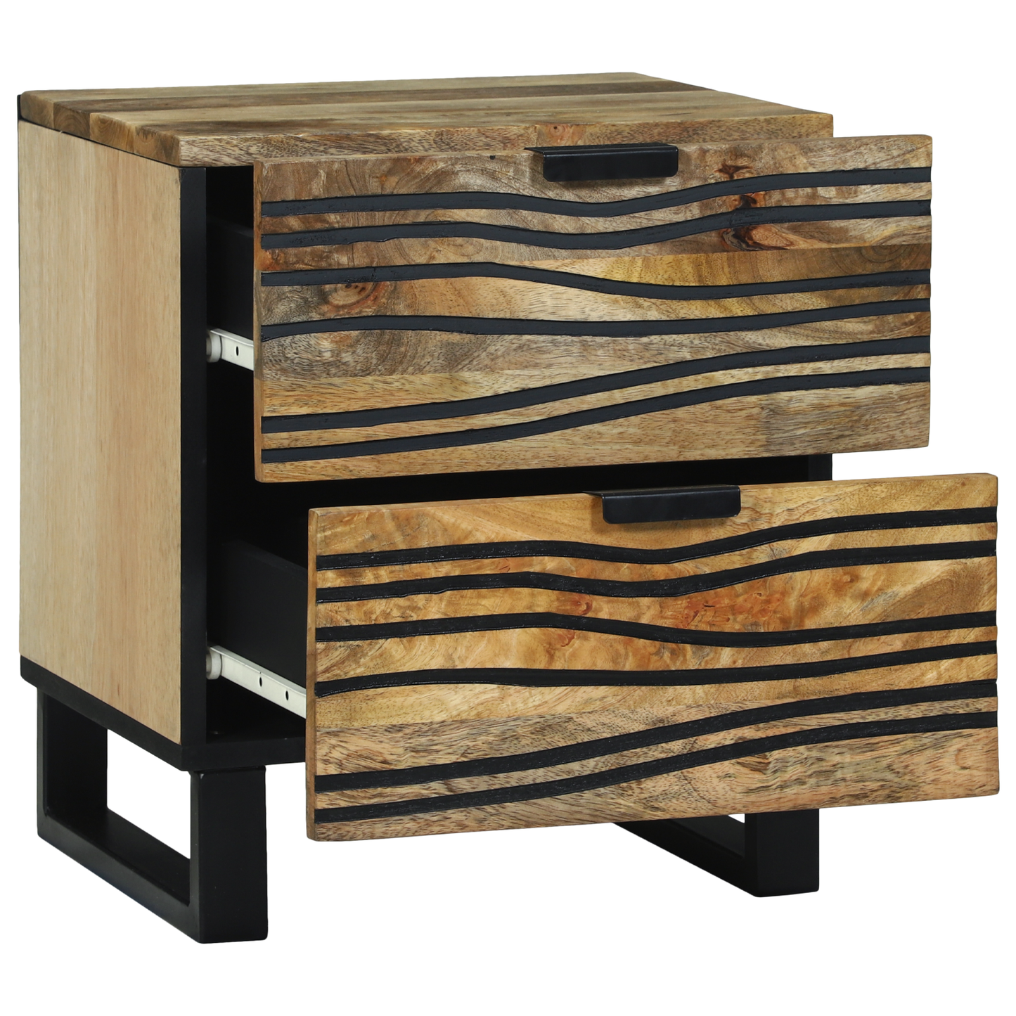 Bedside Cabinets 2 pcs 40x33.5x46 cm Solid Wood Mango and Engineered Wood