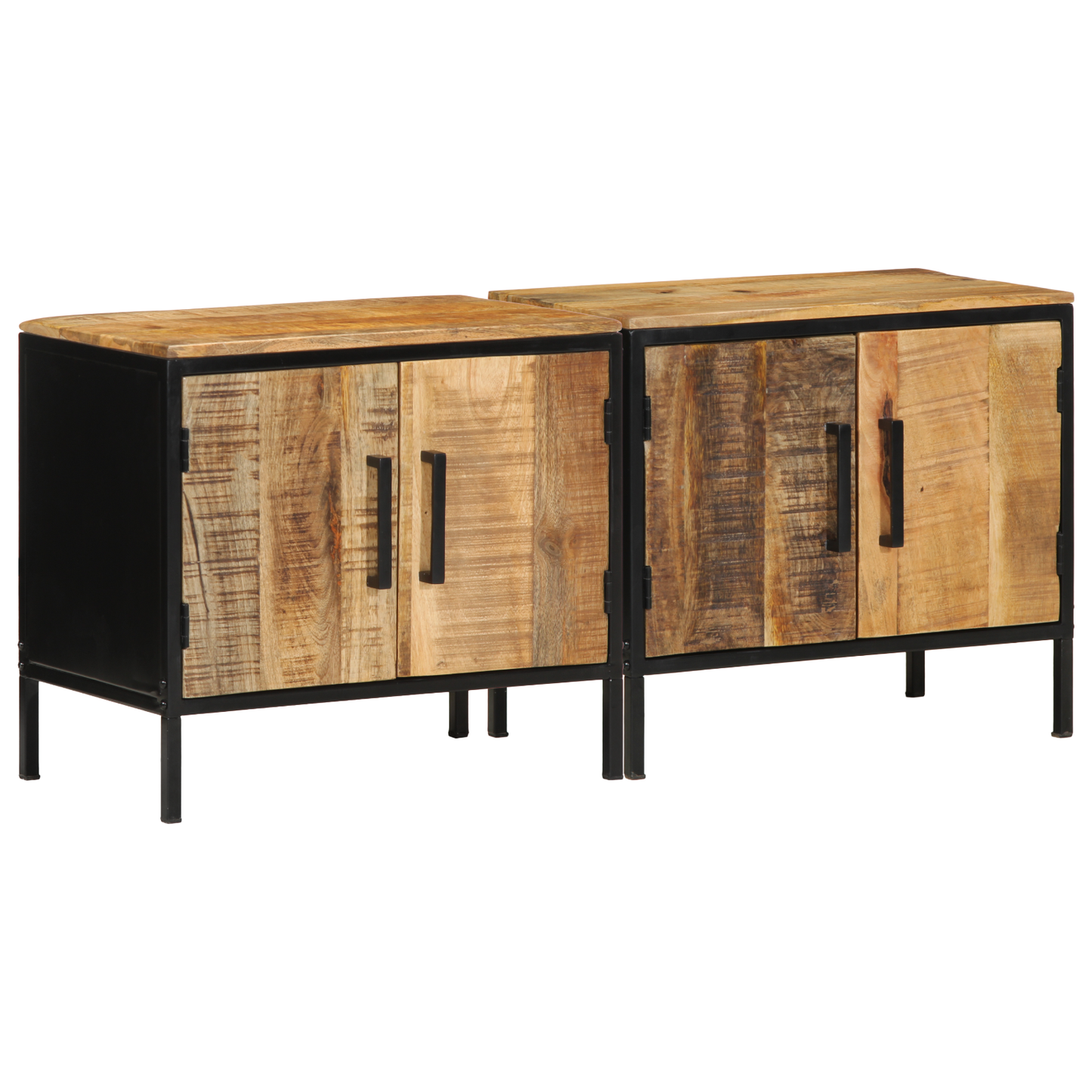 Bedside Cabinets 2 pcs 50x30x45 cm Solid Wood Rough Mango
