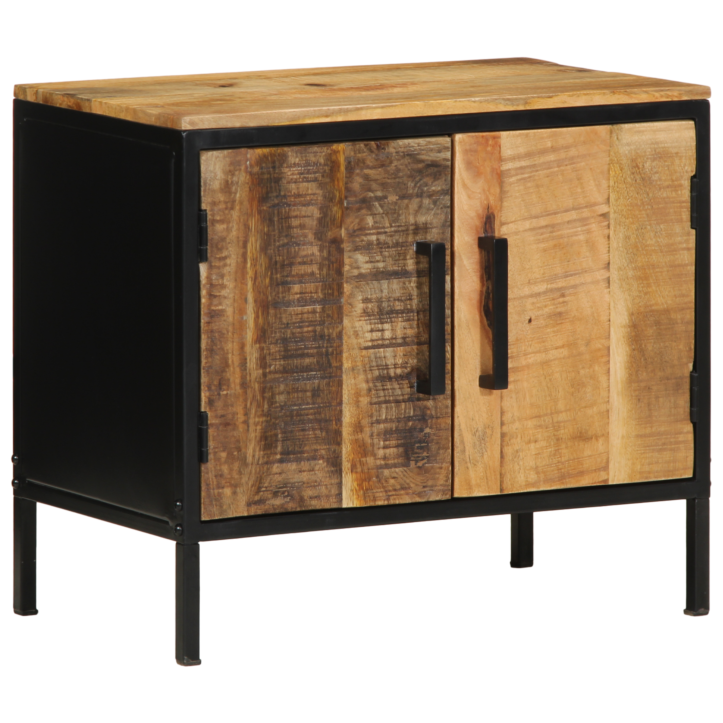 Bedside Cabinets 2 pcs 50x30x45 cm Solid Wood Rough Mango